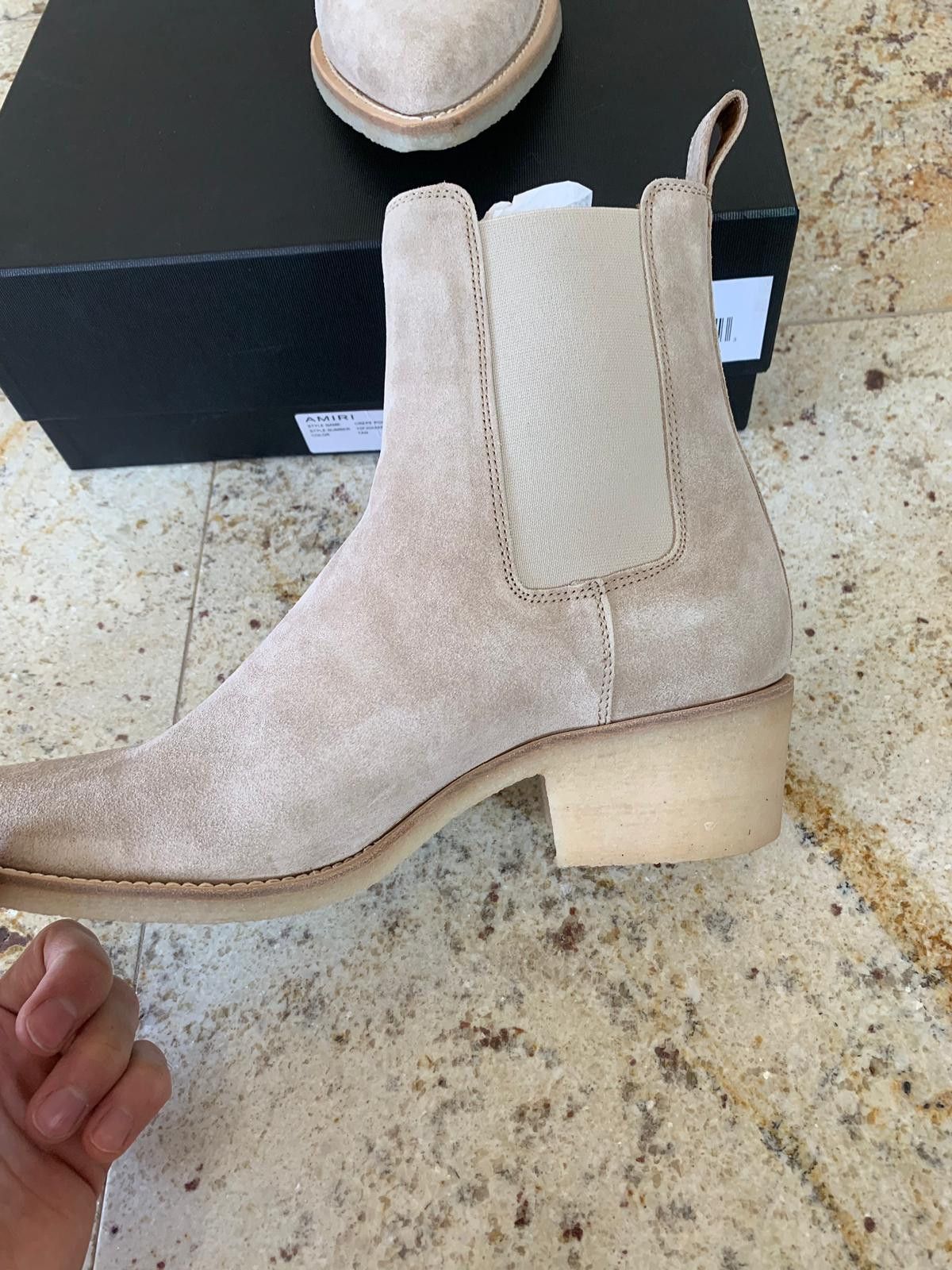 Amiri Suede Crepe Sole Boots in Tan Size US 7.5 / EU 40-41 - 12 Thumbnail
