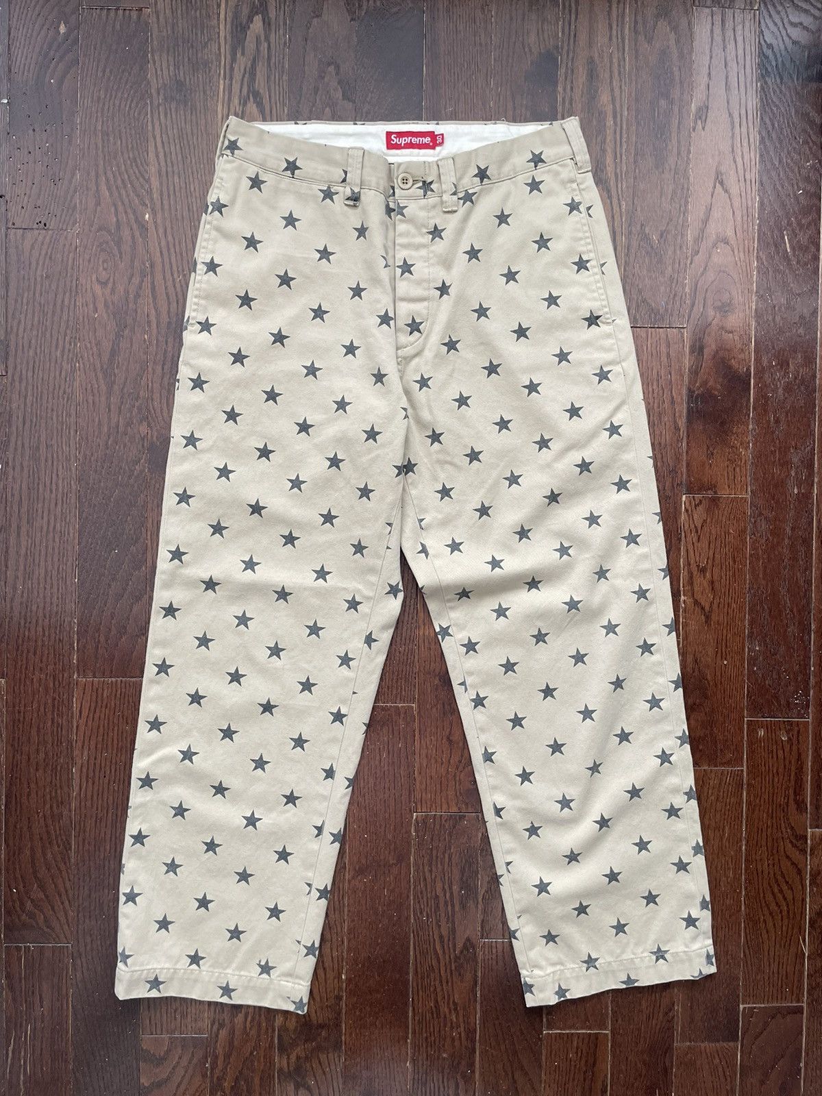 Image of Supreme Chino Work Pants Stars Beige, Men's (Size 30)