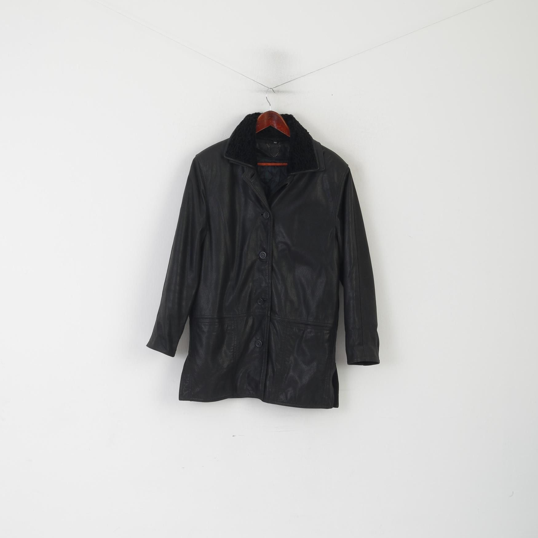 Vintage Metra Collection Women L Jacket Black Leather Vintage 2086 Size L / US 10 / IT 46 - 1 Thumbnail