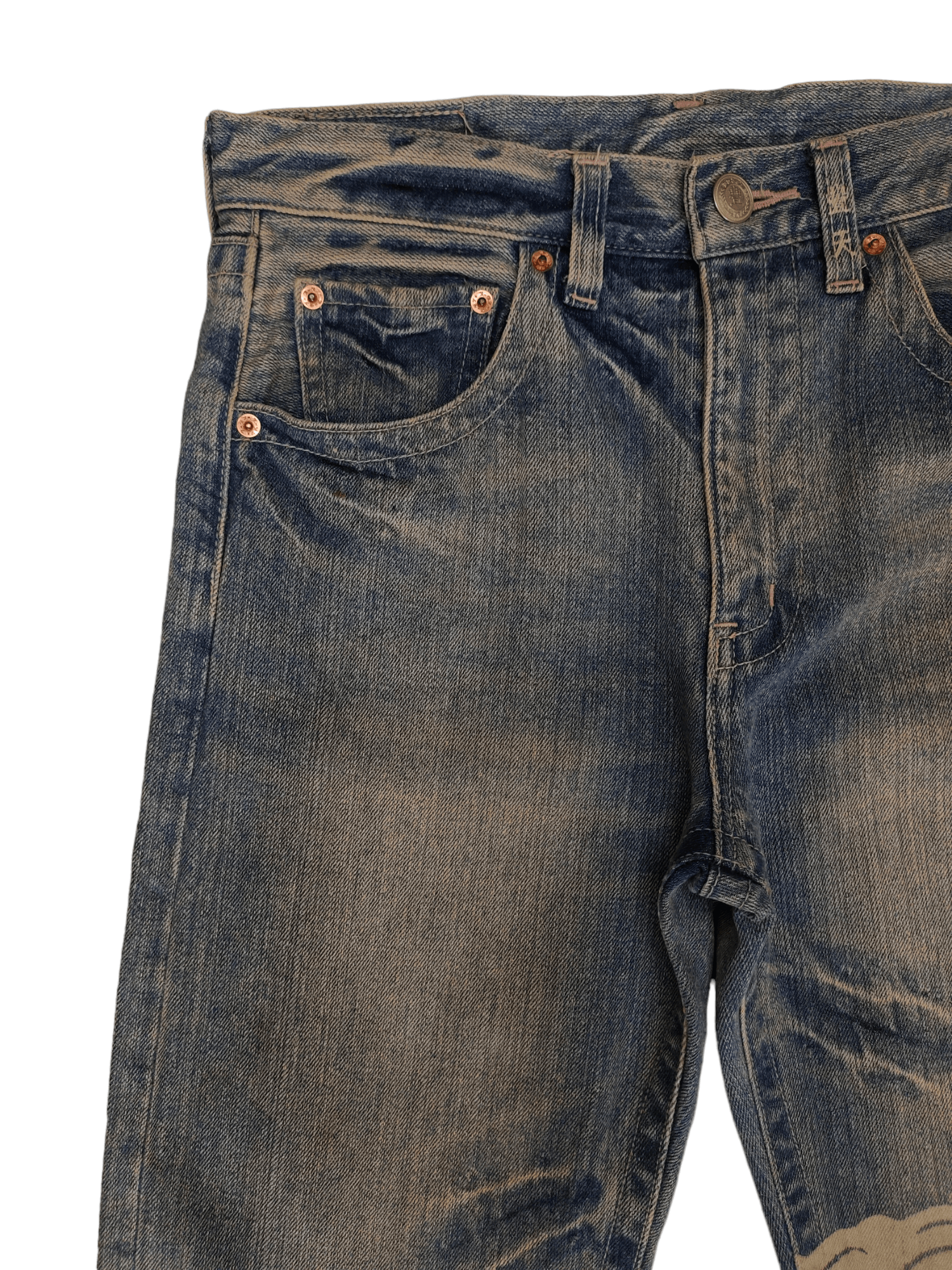 Karakuri Tamashii Japanese Skulls Print Jeans Sukajan Karakuri Tamashi Size US 31 - 4 Thumbnail