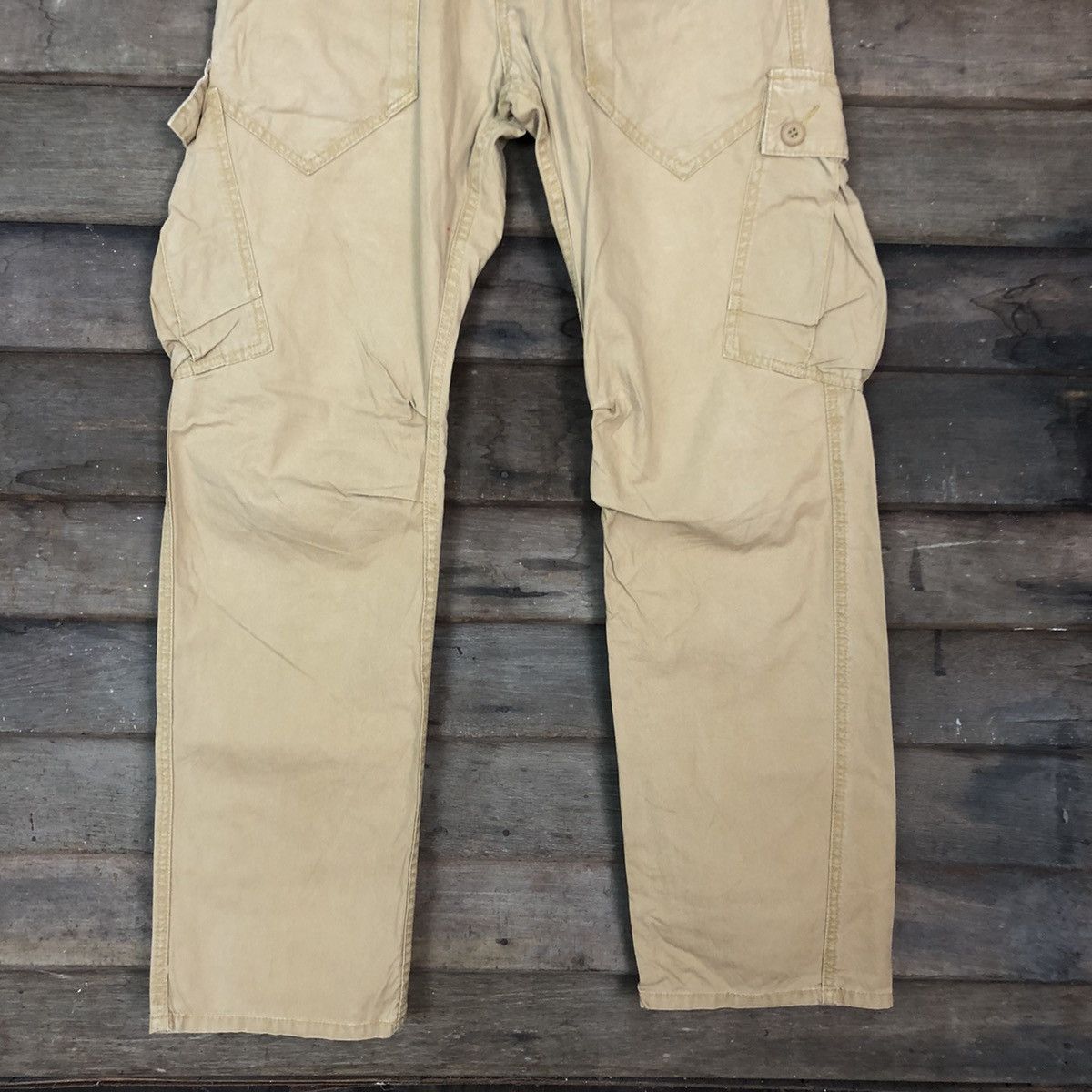 Japanese Brand Famous Function Garmet Brown Multipocket Cargo Pants #3324 Size US 32 / EU 48 - 3 Thumbnail