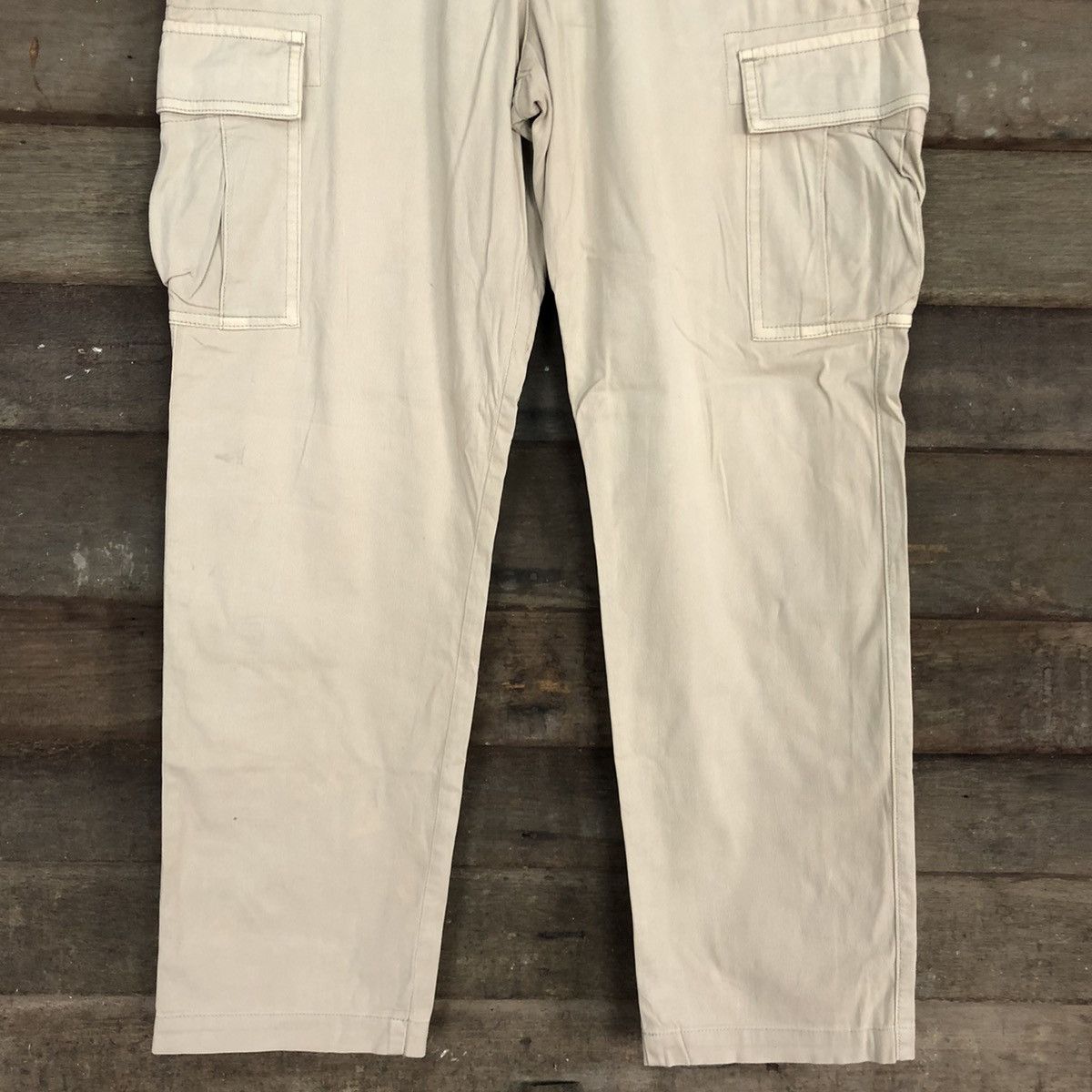 Japanese Brand Uniqlo Cream Multipocket Cargo Pants #3307 Size US 33 - 3 Thumbnail