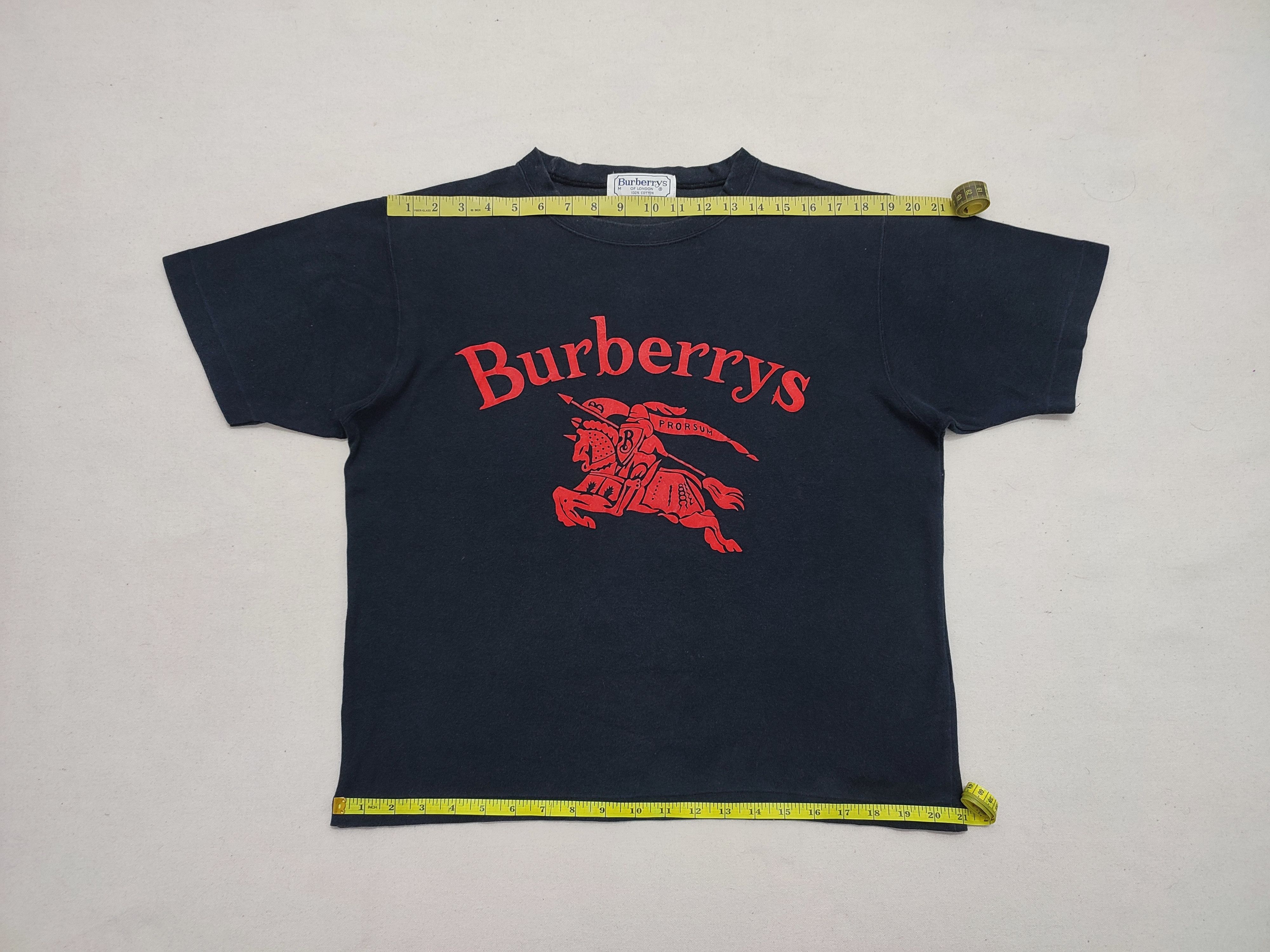 Burberry 1980s Cropped Style Burberrys Big Logo Tee Size US M / EU 48-50 / 2 - 4 Thumbnail