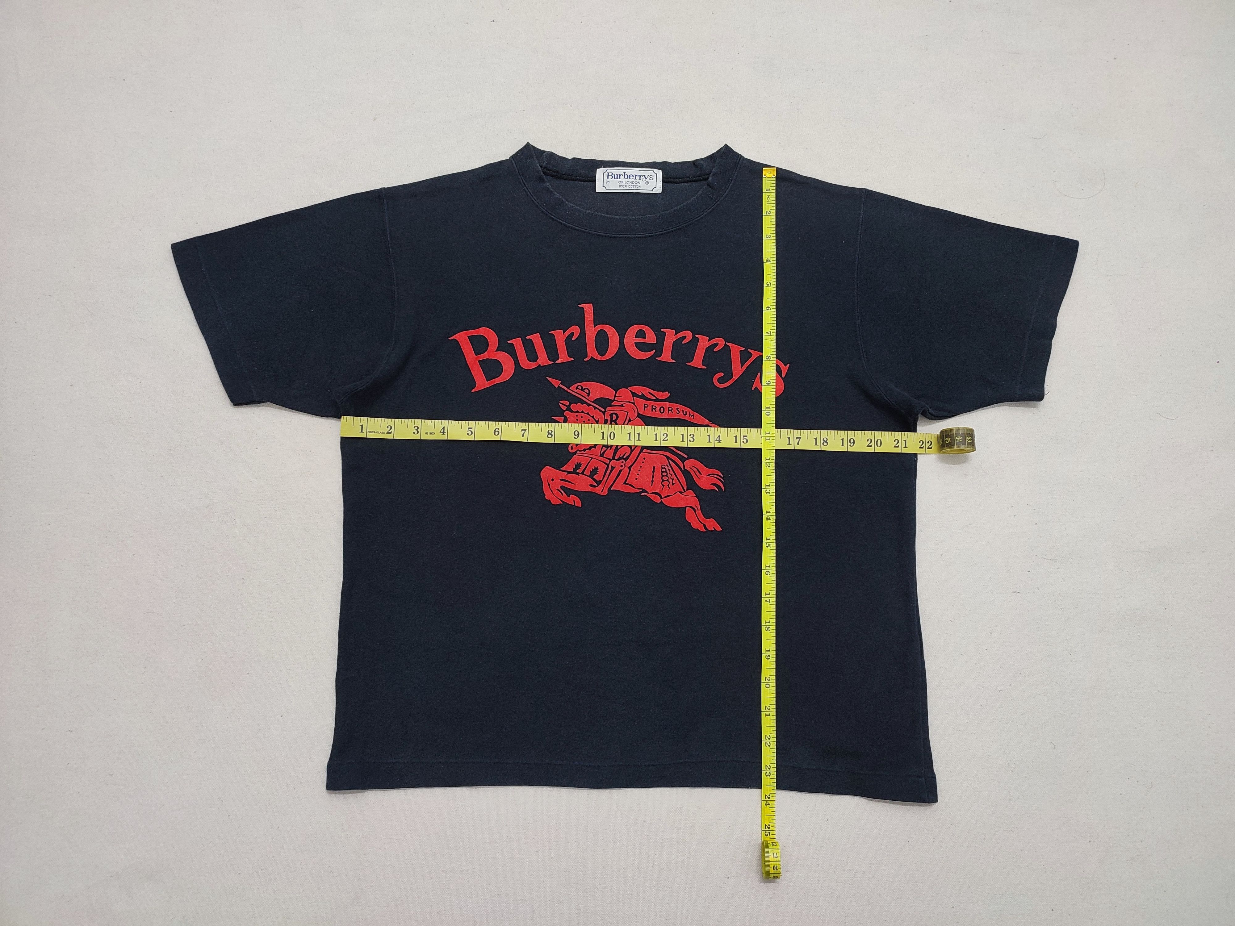 Burberry 1980s Cropped Style Burberrys Big Logo Tee Size US M / EU 48-50 / 2 - 3 Thumbnail