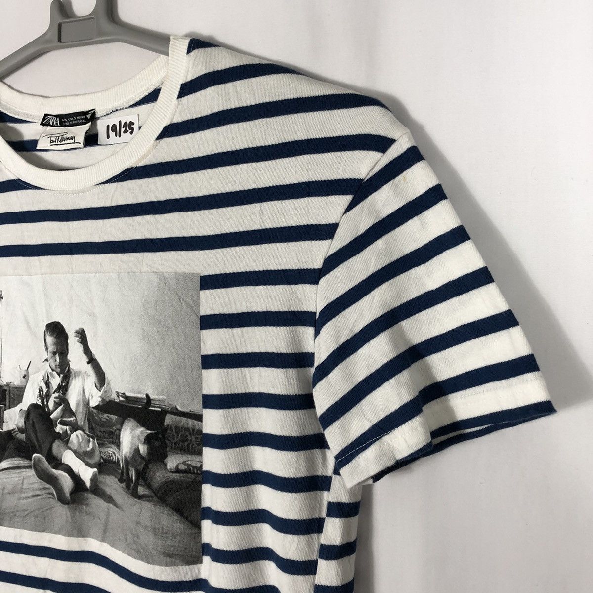 Vintage × Zara Rare Zara Man X Paul Newman Big Potrait Stripes Tee Size US S / EU 44-46 / 1 - 5 Thumbnail
