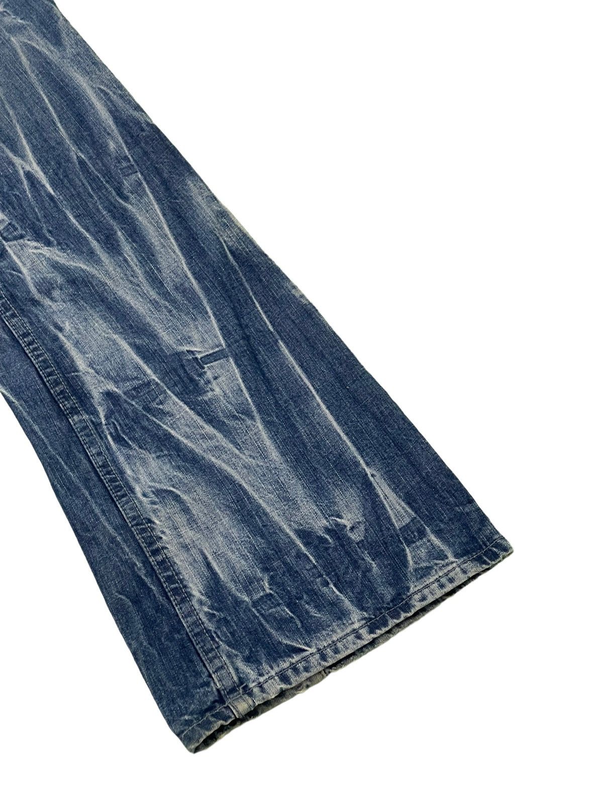 Japanese Brand Flare Jeans London Denim Acid Wash Low Rise Boot Cut 4🟦4 Size US 31 - 14 Thumbnail