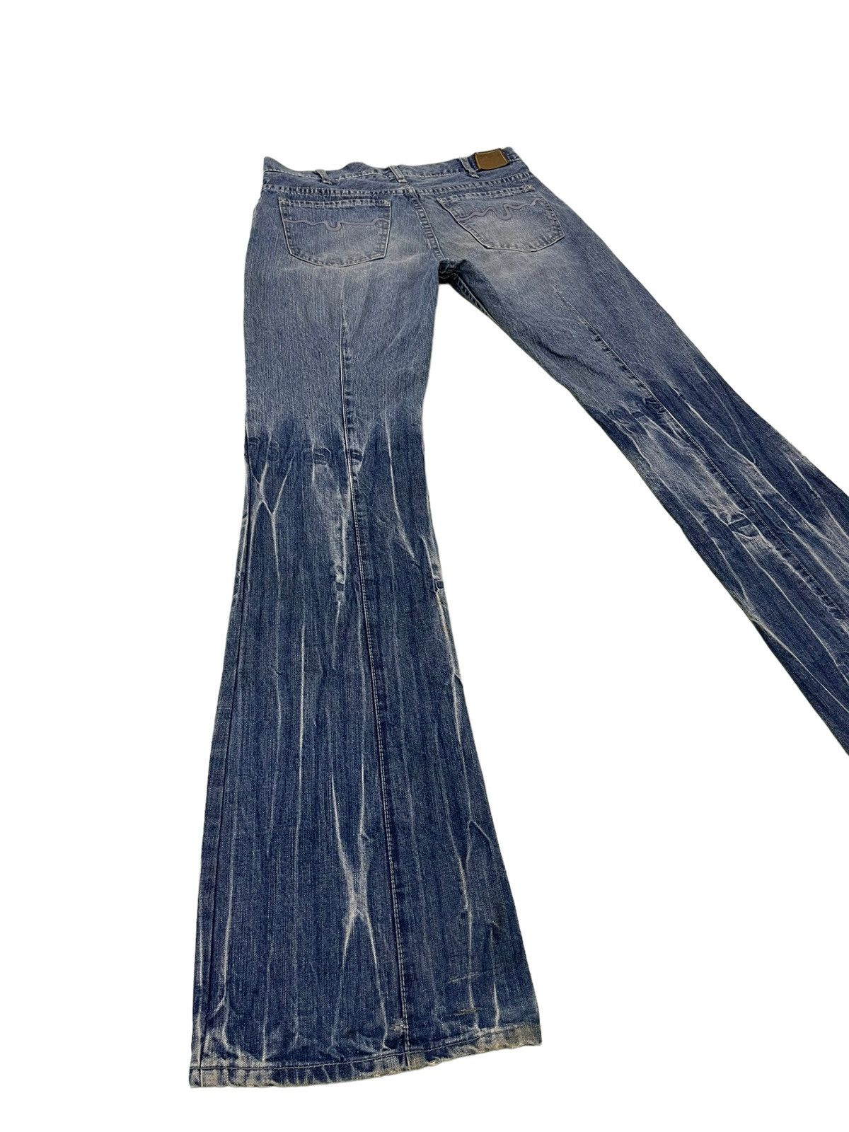 Japanese Brand Flare Jeans London Denim Acid Wash Low Rise Boot Cut 4🟦4 Size US 31 - 1 Thumbnail