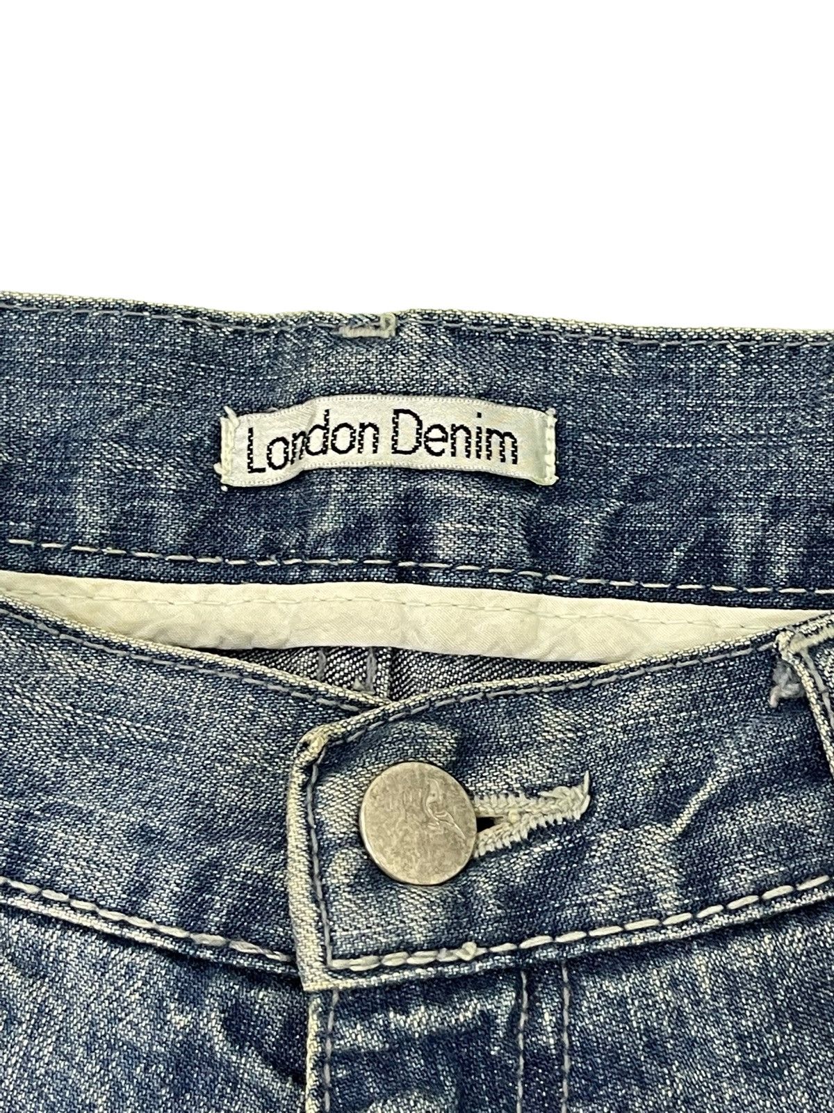 Japanese Brand Flare Jeans London Denim Acid Wash Low Rise Boot Cut 4🟦4 Size US 31 - 21 Thumbnail