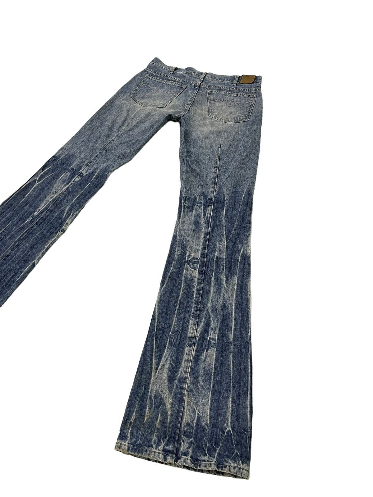 Japanese Brand Flare Jeans London Denim Acid Wash Low Rise Boot Cut 4🟦4 Size US 31 - 3 Thumbnail