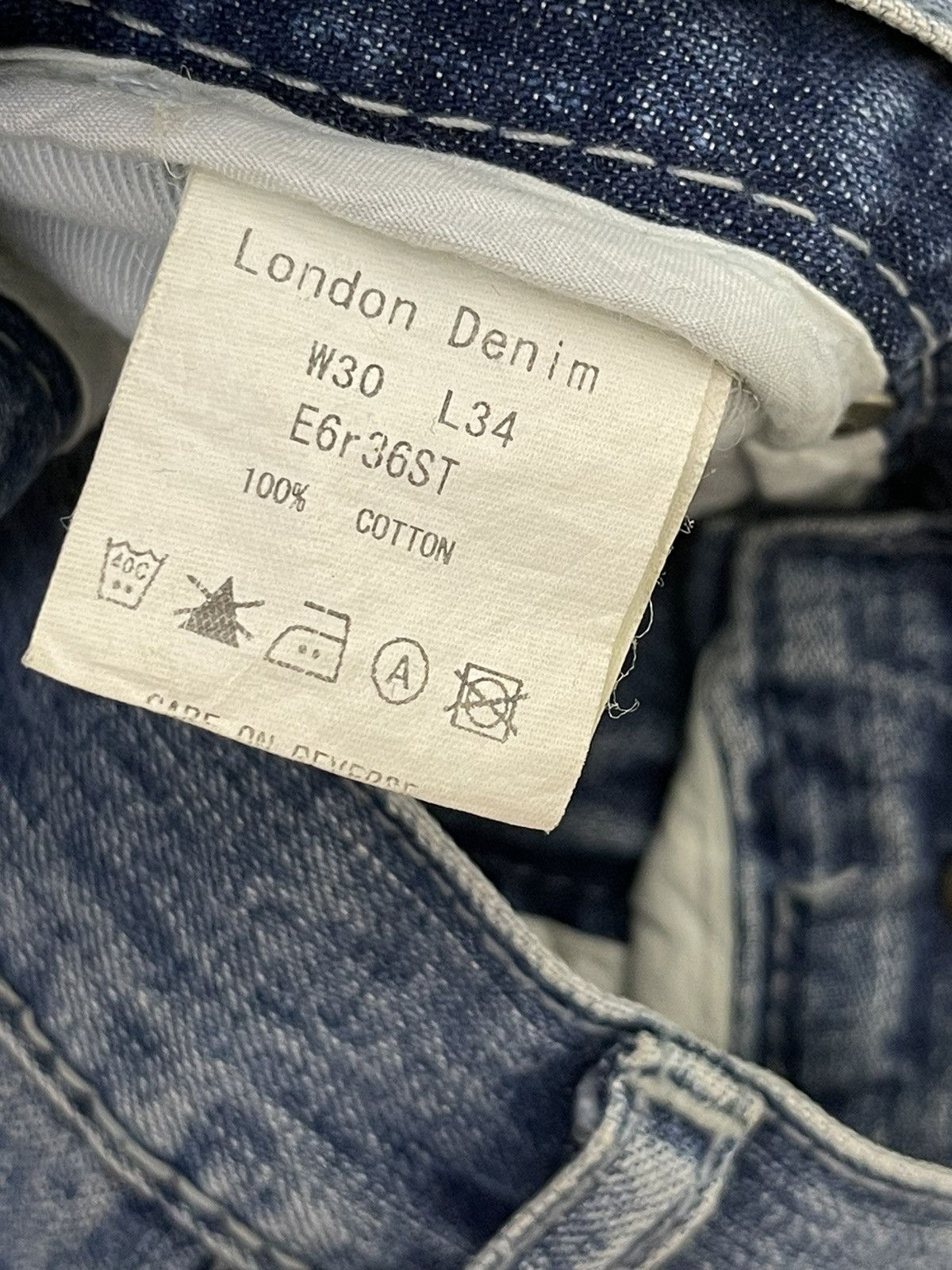Japanese Brand Flare Jeans London Denim Acid Wash Low Rise Boot Cut 4🟦4 Size US 31 - 22 Thumbnail