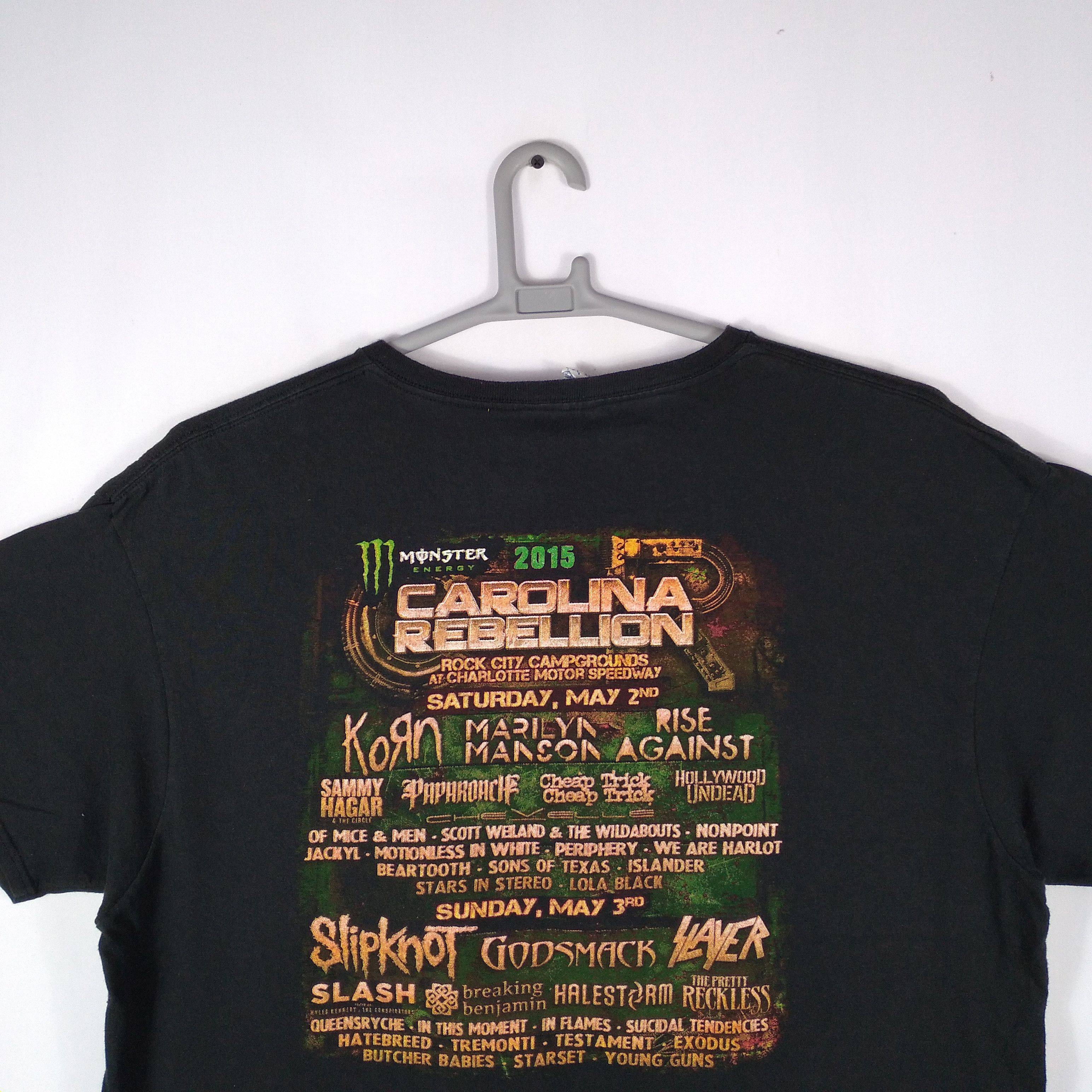 Marilyn Manson × Slayer × Slipknot Carolina Rebellion Metal Hardcore Band Tour Concert Tee Size US XL / EU 56 / 4 - 6 Thumbnail