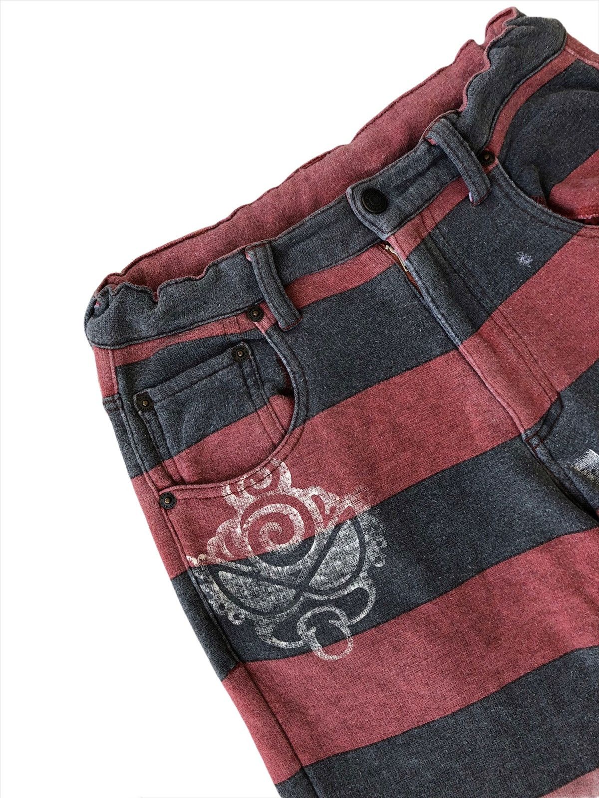 Hysteric Glamour GRAIL🔥OG HG Two Tone Jail Stripe Skinny Shorts Size US 28 / EU 44 - 3 Thumbnail