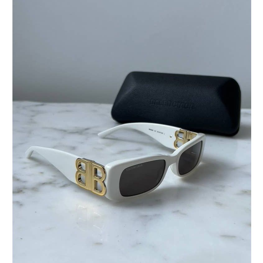 NEW Balenciaga BB0096S Dynasty Sunglasses in White