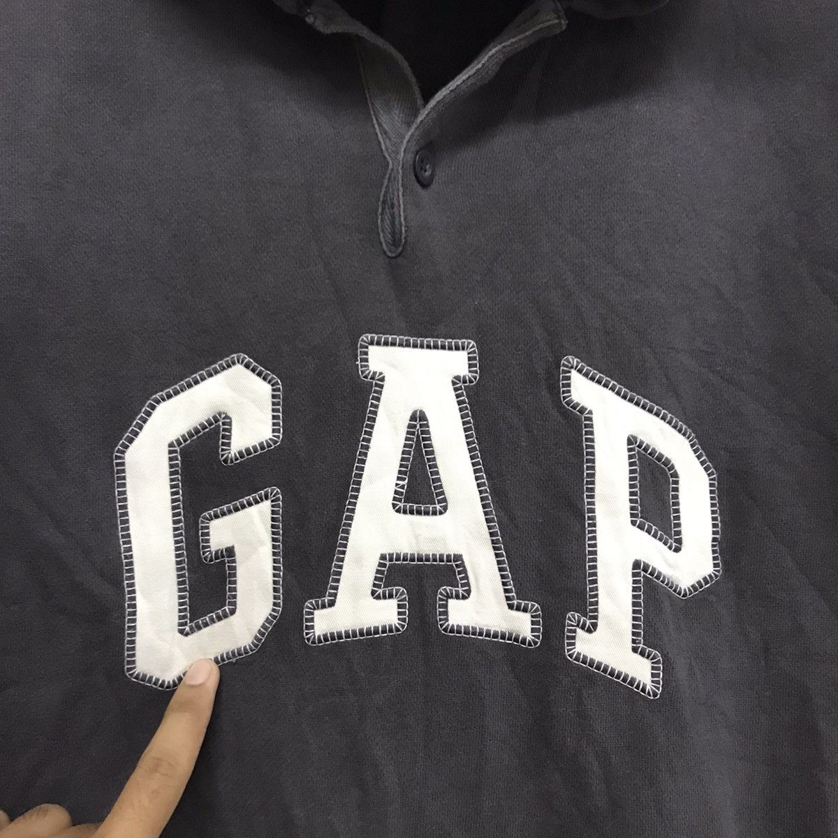 Gap Rare❗️Vintage GAP 2 Button Sweatshirt Hoodie Size US L / EU 52-54 / 3 - 3 Thumbnail