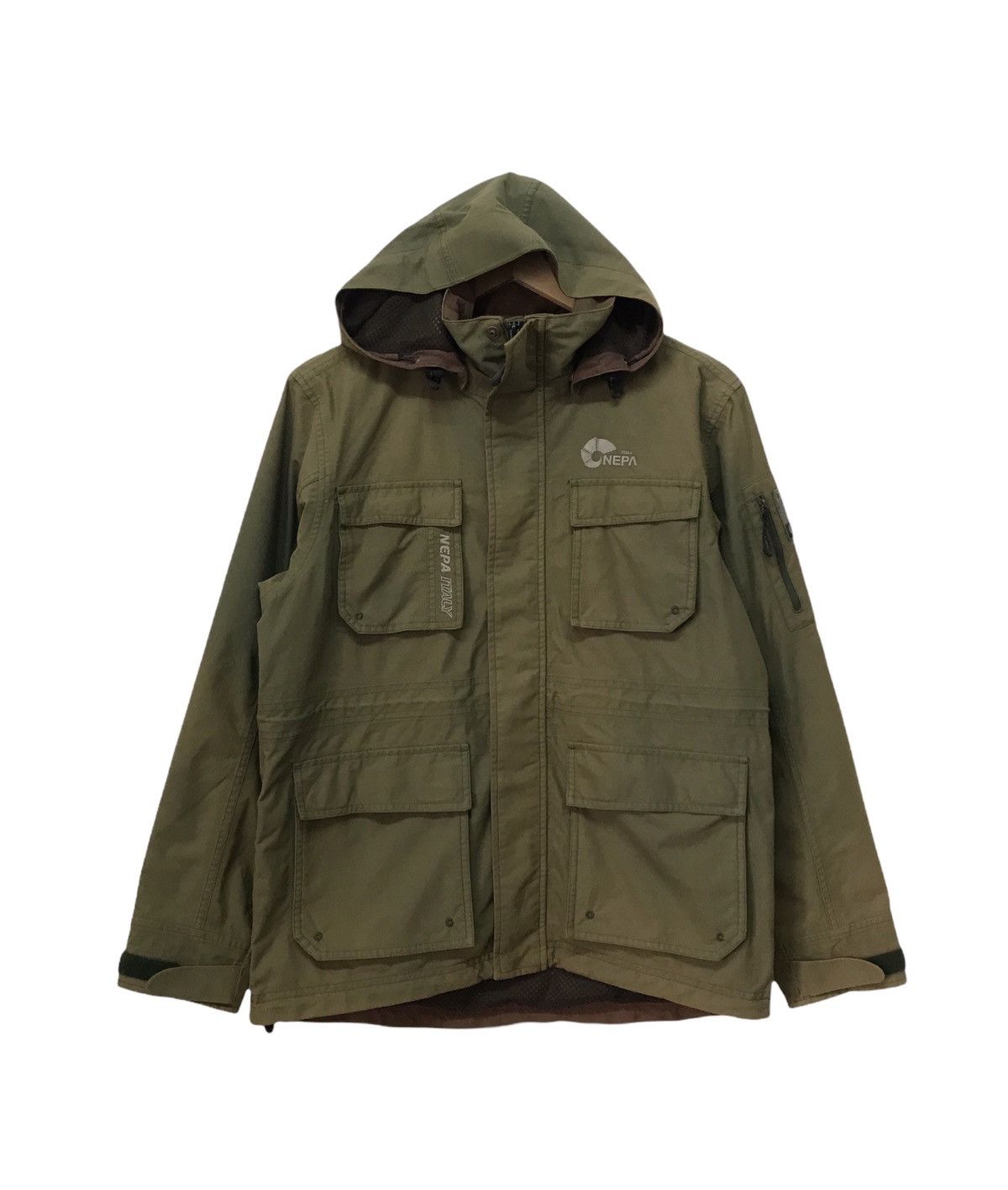 image of Outdoor Style Go Out x Vintage Nepa Sun Faded Colour Hiking Jacket in Army Green (Size Medium)