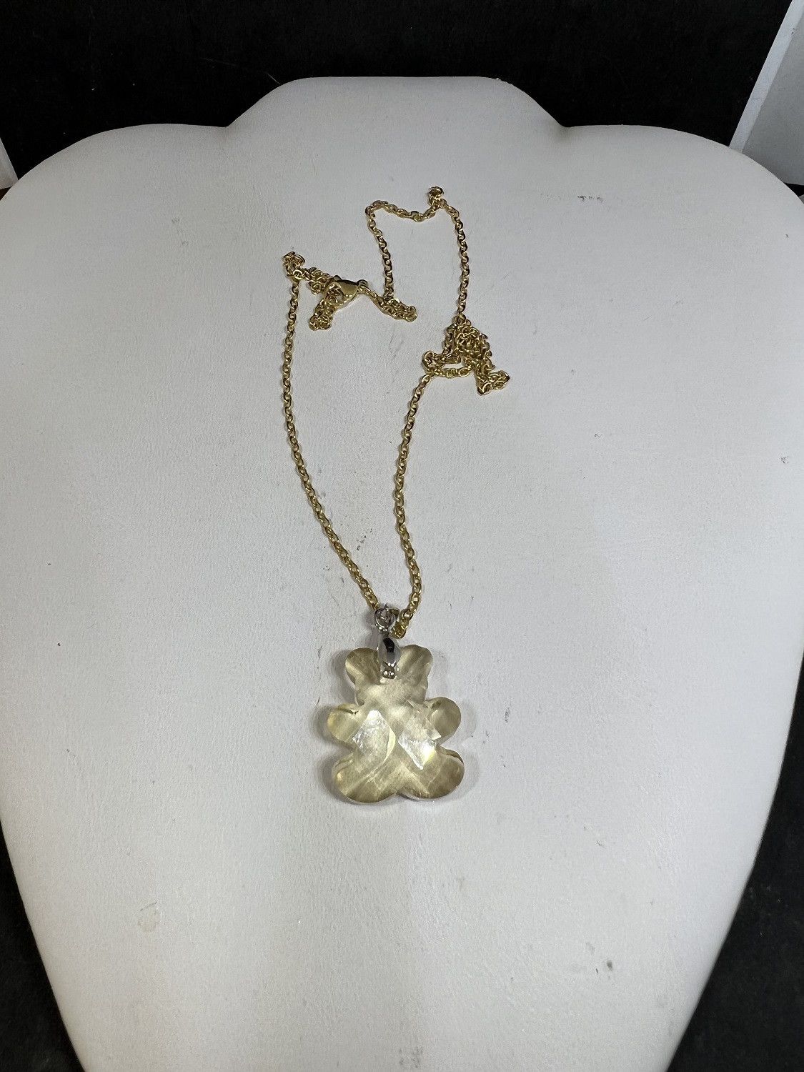 Handmade Brown Crystal Bear Gold Chain Necklace Size ONE SIZE - 4 Thumbnail