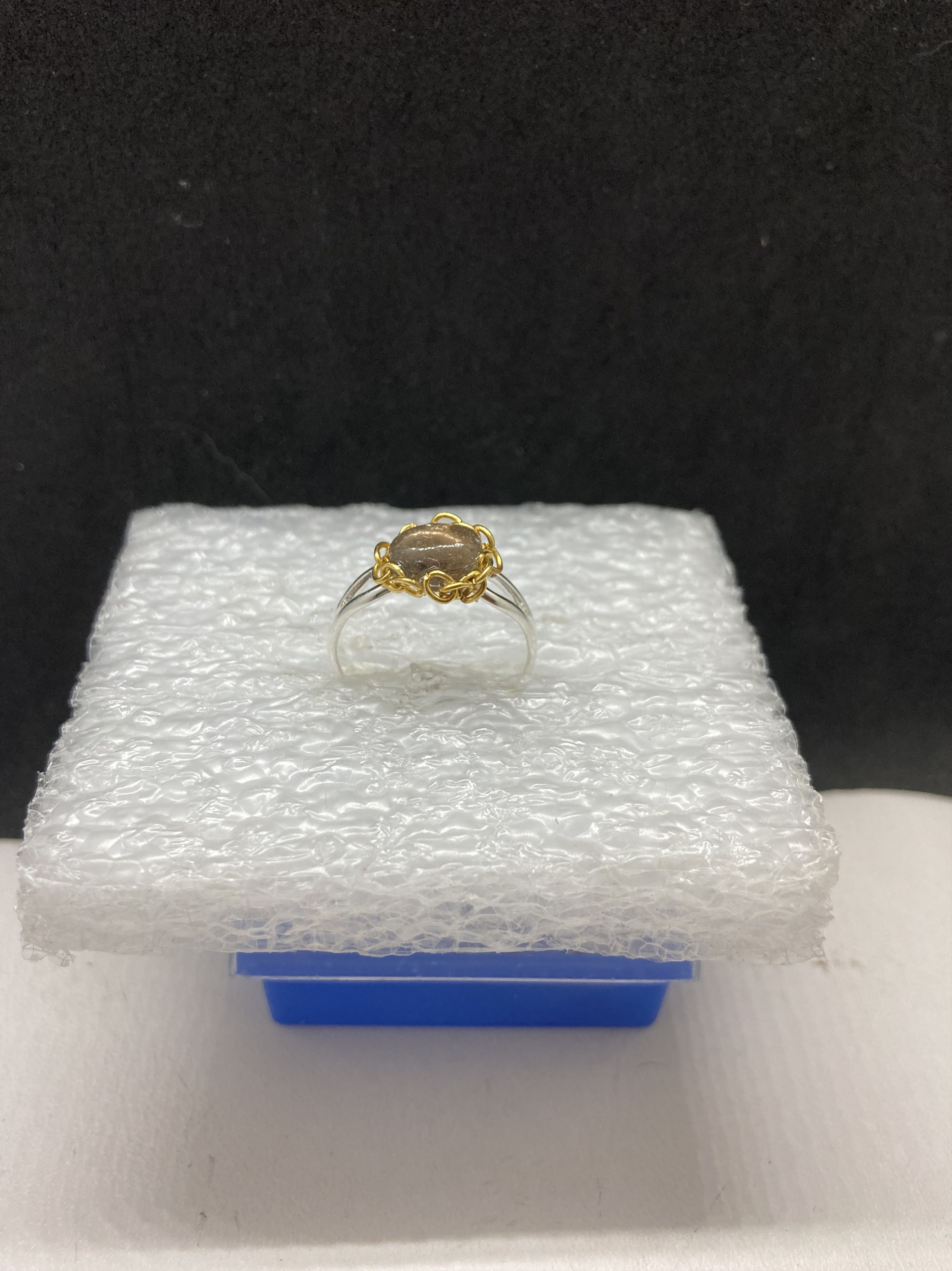 Jewelry Smoky quartz crystal Stainless Steel Ring - size 6.25 Size ONE SIZE - 2 Thumbnail
