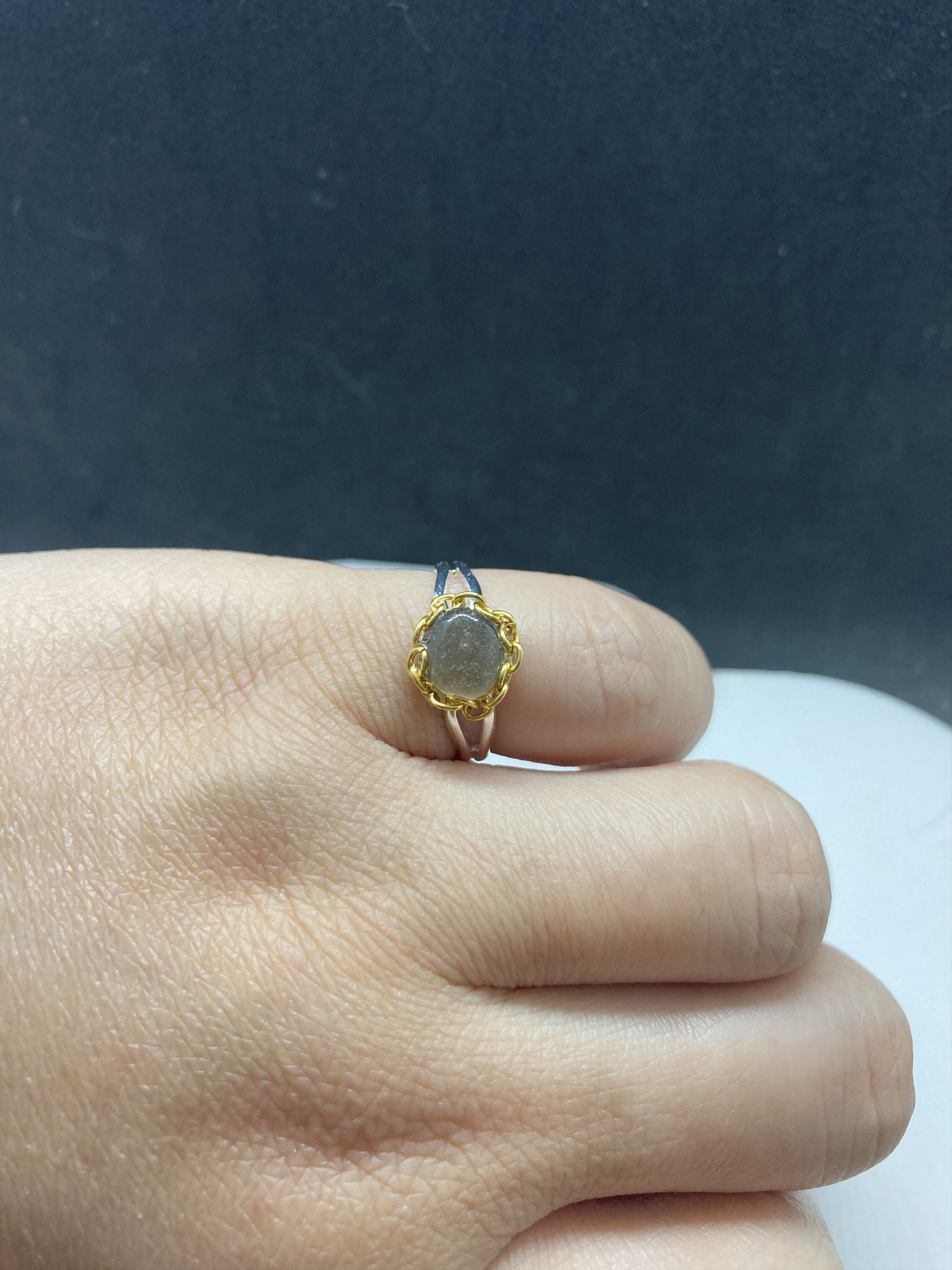 Jewelry Smoky quartz crystal Stainless Steel Ring - size 6.25 Size ONE SIZE - 3 Thumbnail