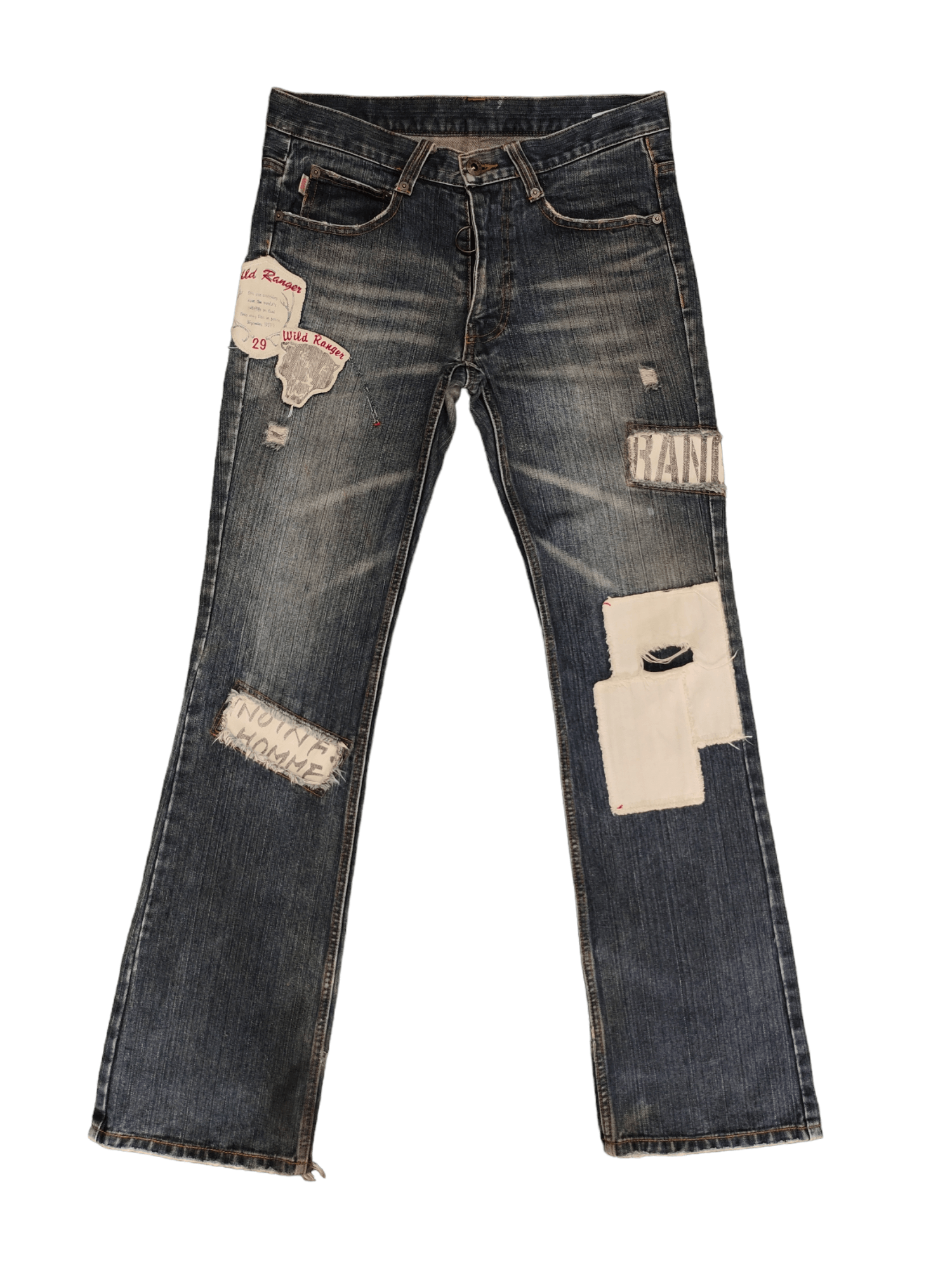 Pre-owned Hysteric Glamour X Kapital Flare Jeans 291295=homme Patchwork Bootcut Kapital Style In Multicolor