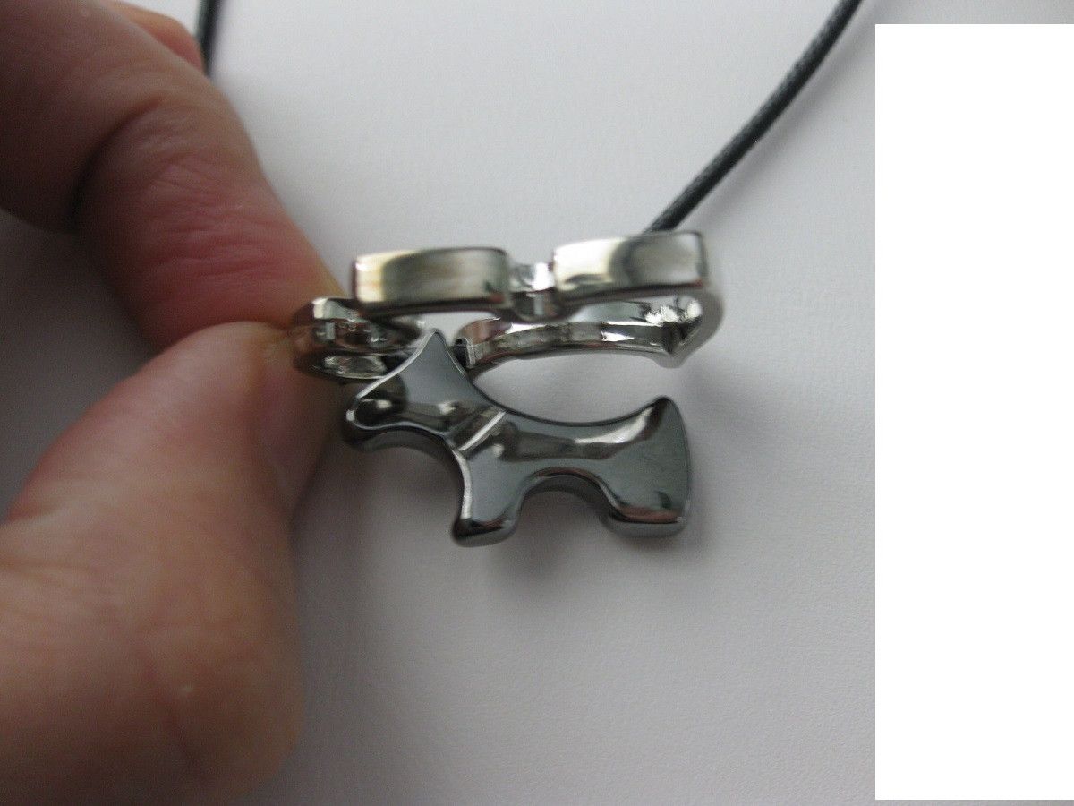 Jewelry Dog Stainless Steel Pendant Leather Necklace Size ONE SIZE - 4 Thumbnail