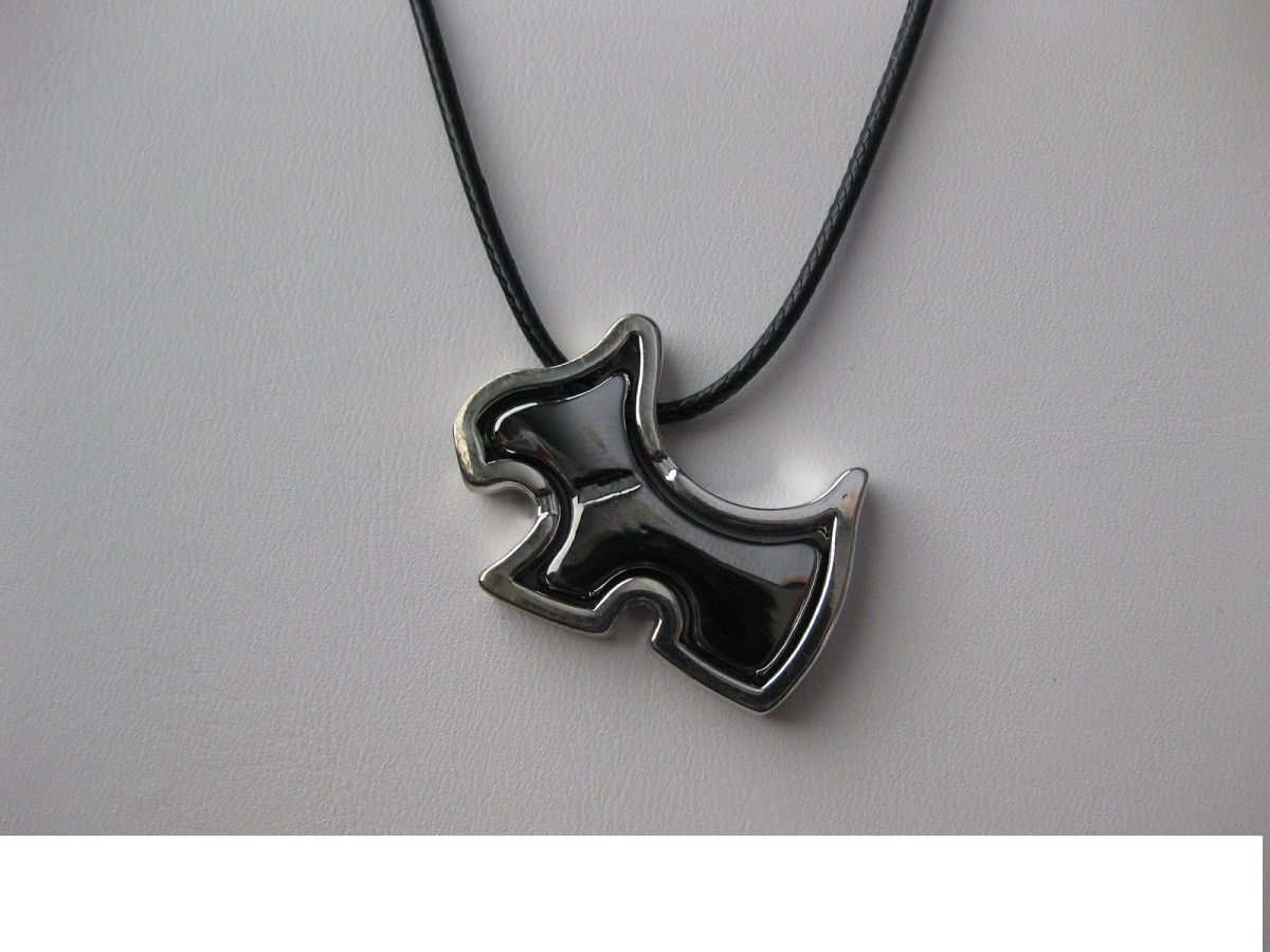 Jewelry Dog Stainless Steel Pendant Leather Necklace Size ONE SIZE - 3 Thumbnail