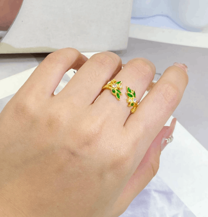 Jewelry Creative Flower Handmade Enamel Ring Size ONE SIZE - 5 Thumbnail