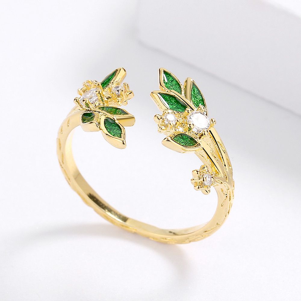Jewelry Creative Flower Handmade Enamel Ring Size ONE SIZE - 4 Thumbnail