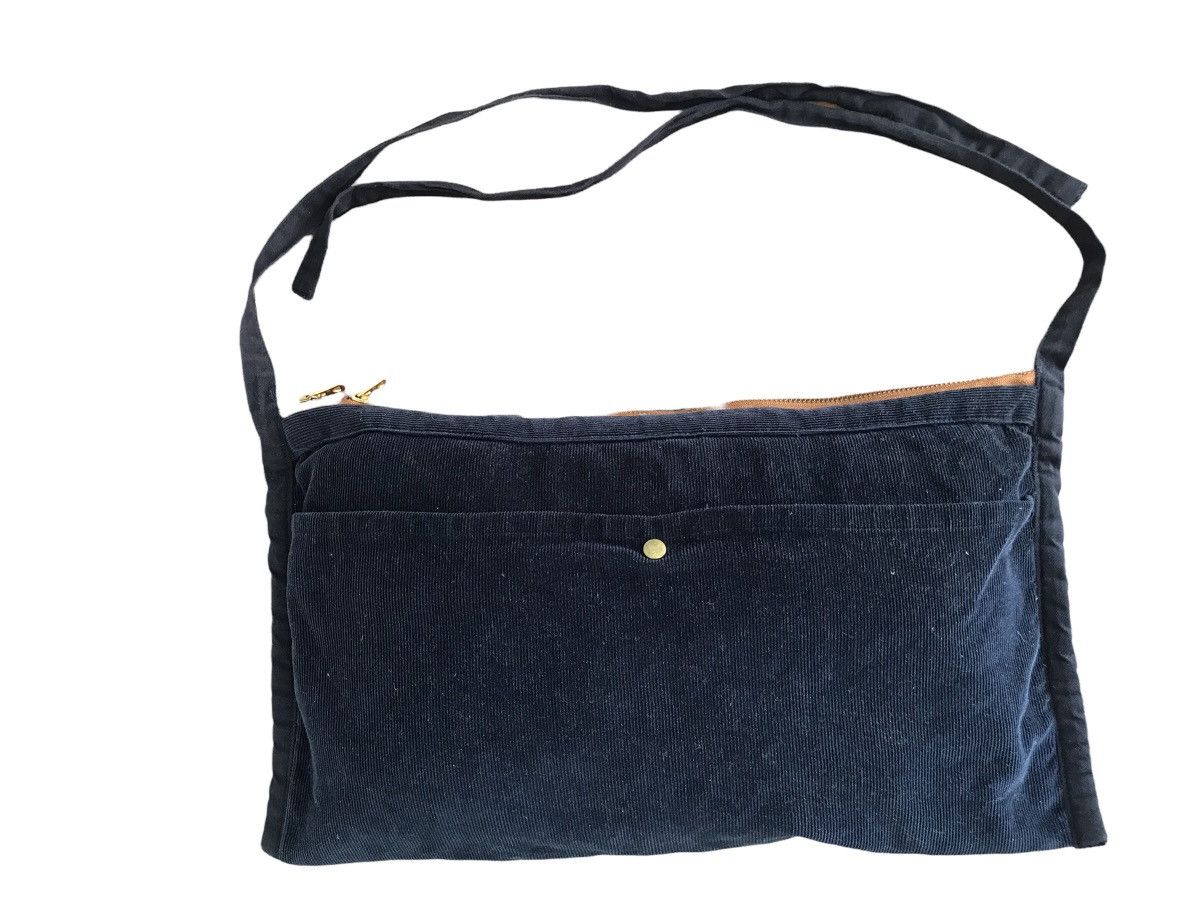 Japanese Brand Handmade Japan NAPRON RAY INC Corduroy Leather Lumber Bag Size ONE SIZE - 5 Thumbnail