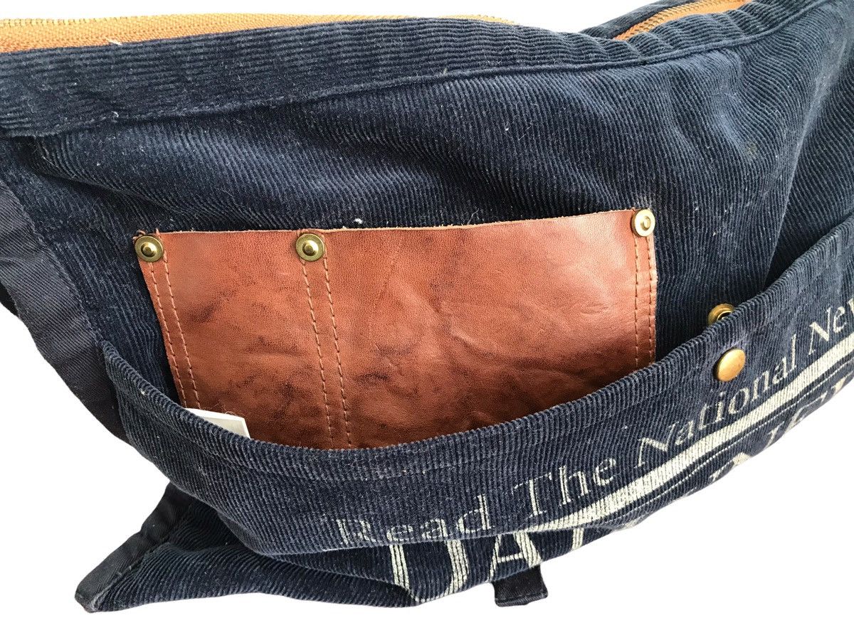 Japanese Brand Handmade Japan NAPRON RAY INC Corduroy Leather Lumber Bag Size ONE SIZE - 9 Thumbnail