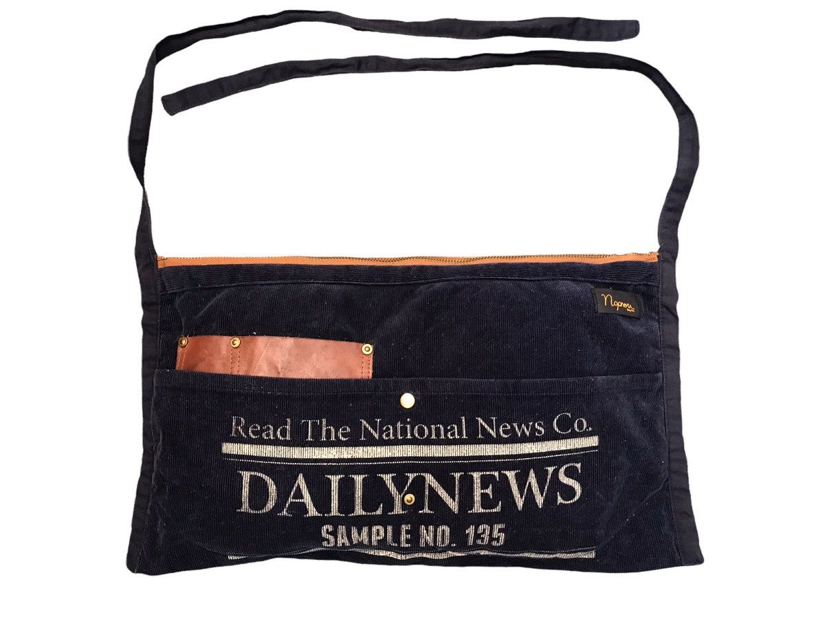 Japanese Brand Handmade Japan NAPRON RAY INC Corduroy Leather Lumber Bag Size ONE SIZE - 1 Thumbnail