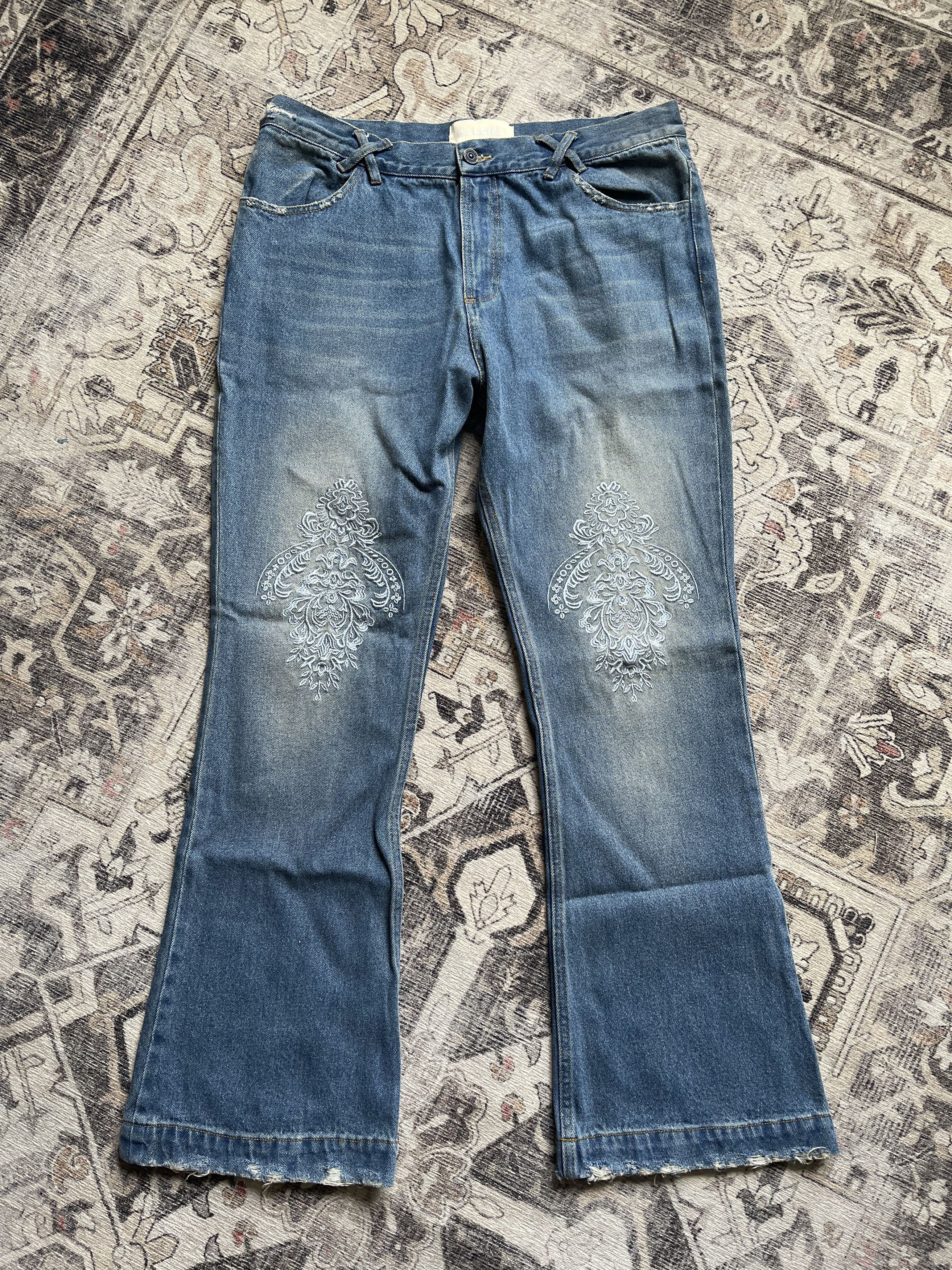 Sangiev Sangiev - Blue Embroidered Flare Denim | Grailed