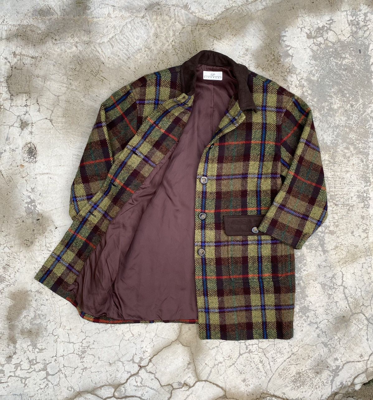 Designer × Givenchy × Vintage Vintage Givenchy Wool Checkered Jacket Size US M / EU 48-50 / 2 - 2 Thumbnail