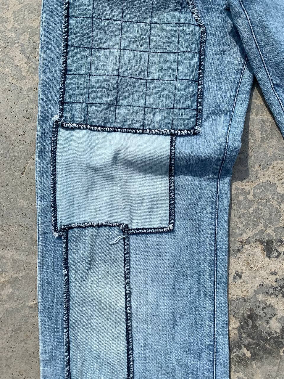 Japanese Brand Vintage Drug Store Patchwork Denim Pants Size US 28 / EU 44 - 9 Thumbnail