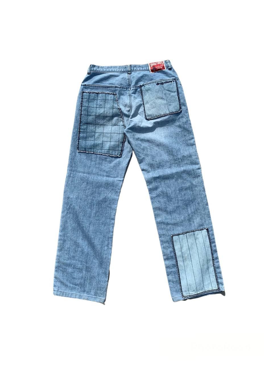 Japanese Brand Vintage Drug Store Patchwork Denim Pants Size US 28 / EU 44 - 2 Thumbnail
