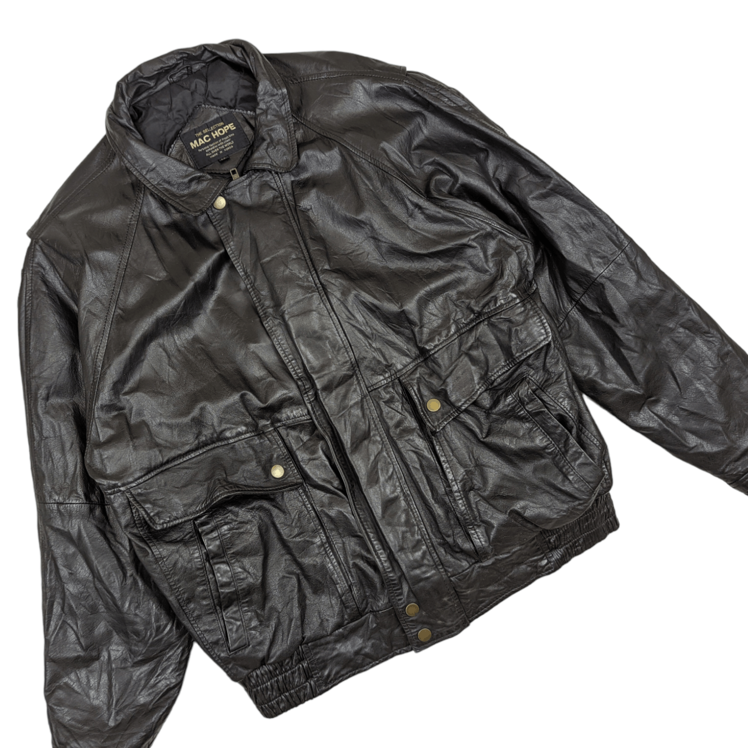 Japanese Brand Vintage 90's MAC HOPE Cowhide Leather Jacket Size US XL / EU 56 / 4 - 4 Thumbnail
