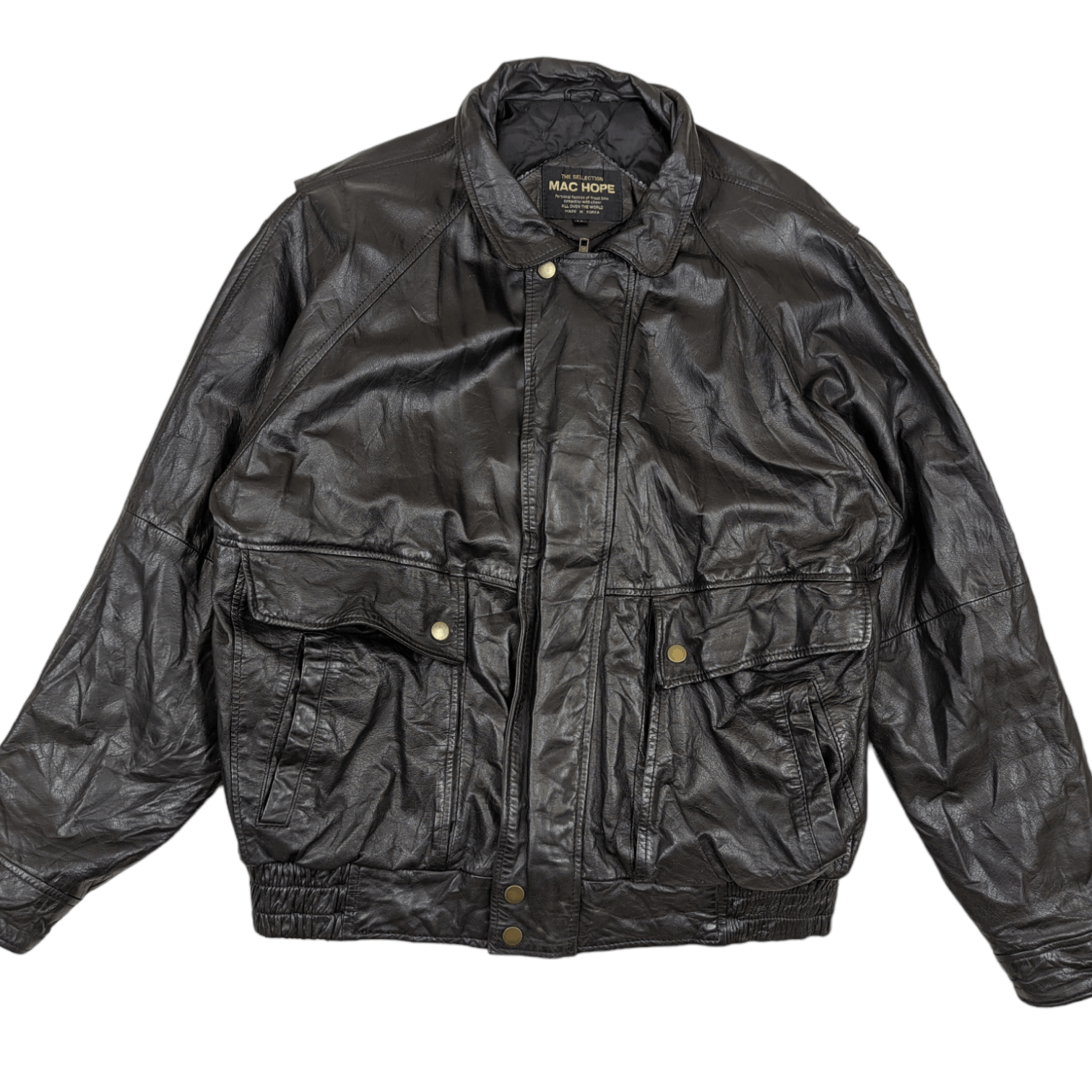 Japanese Brand Vintage 90's MAC HOPE Cowhide Leather Jacket Size US XL / EU 56 / 4 - 2 Thumbnail