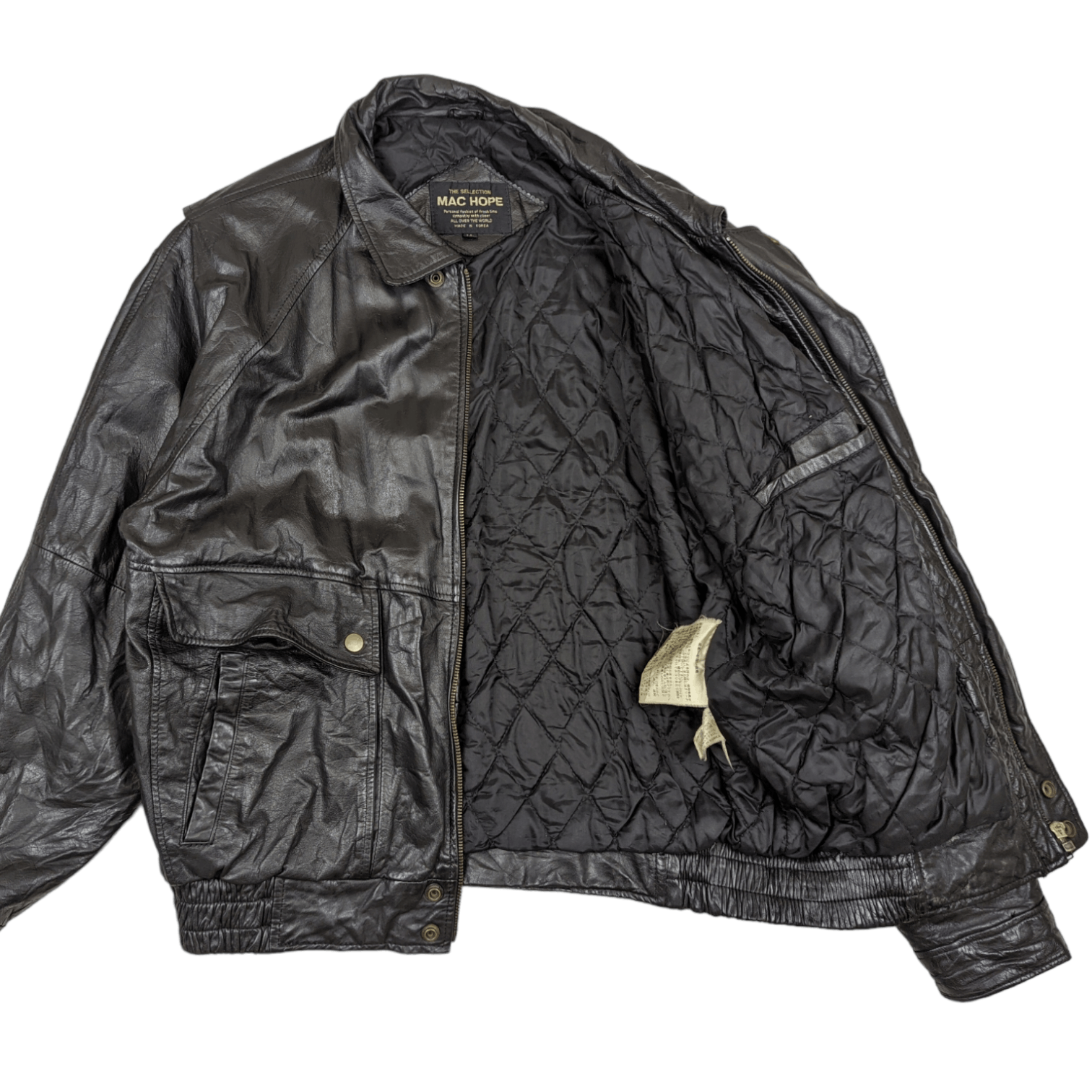 Japanese Brand Vintage 90's MAC HOPE Cowhide Leather Jacket Size US XL / EU 56 / 4 - 3 Thumbnail