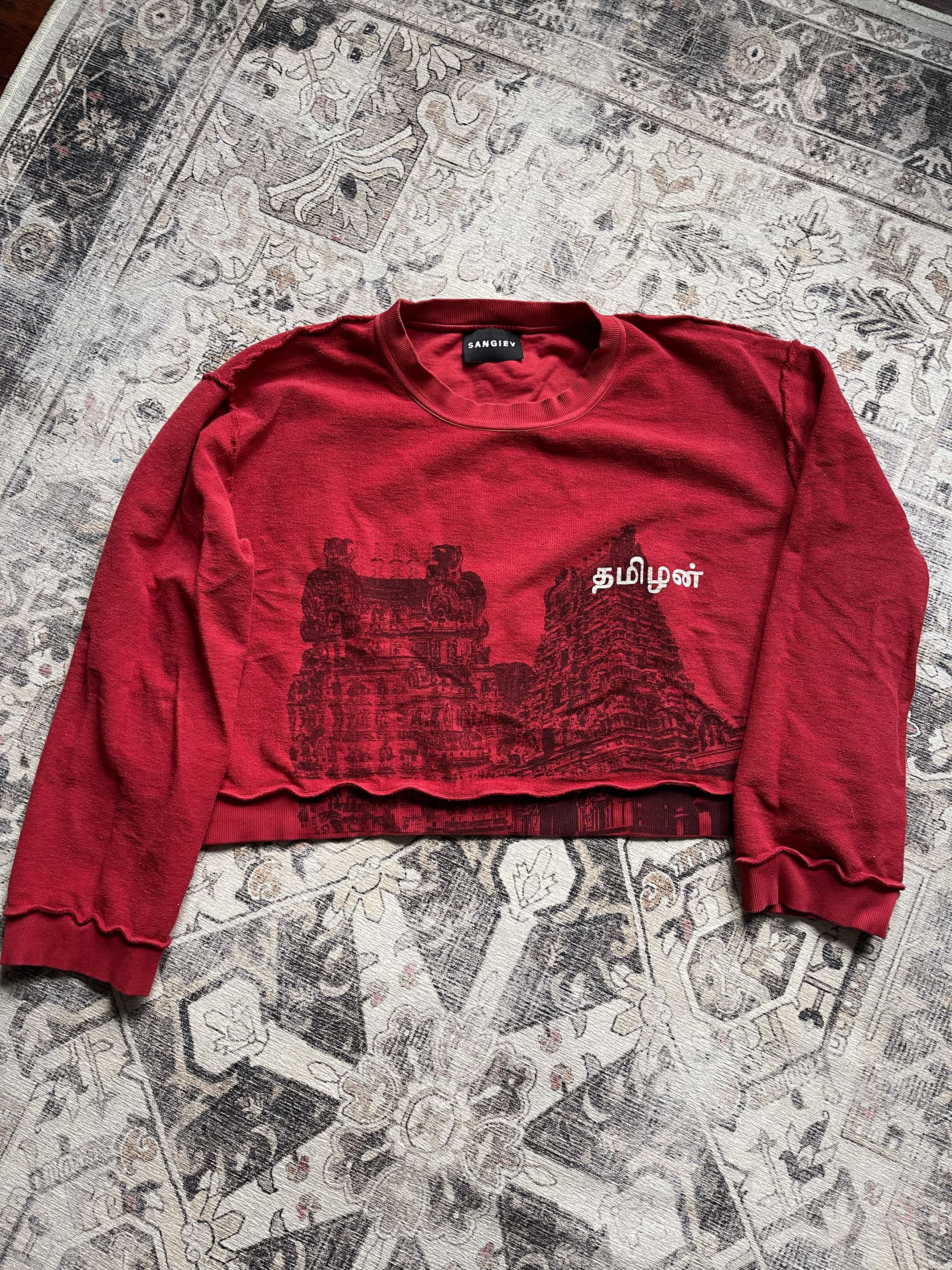 Sangiev Sangiev - Reversible Red Cropped Jumper/Sweatshirt Size US XL / EU 56 / 4 - 1 Thumbnail