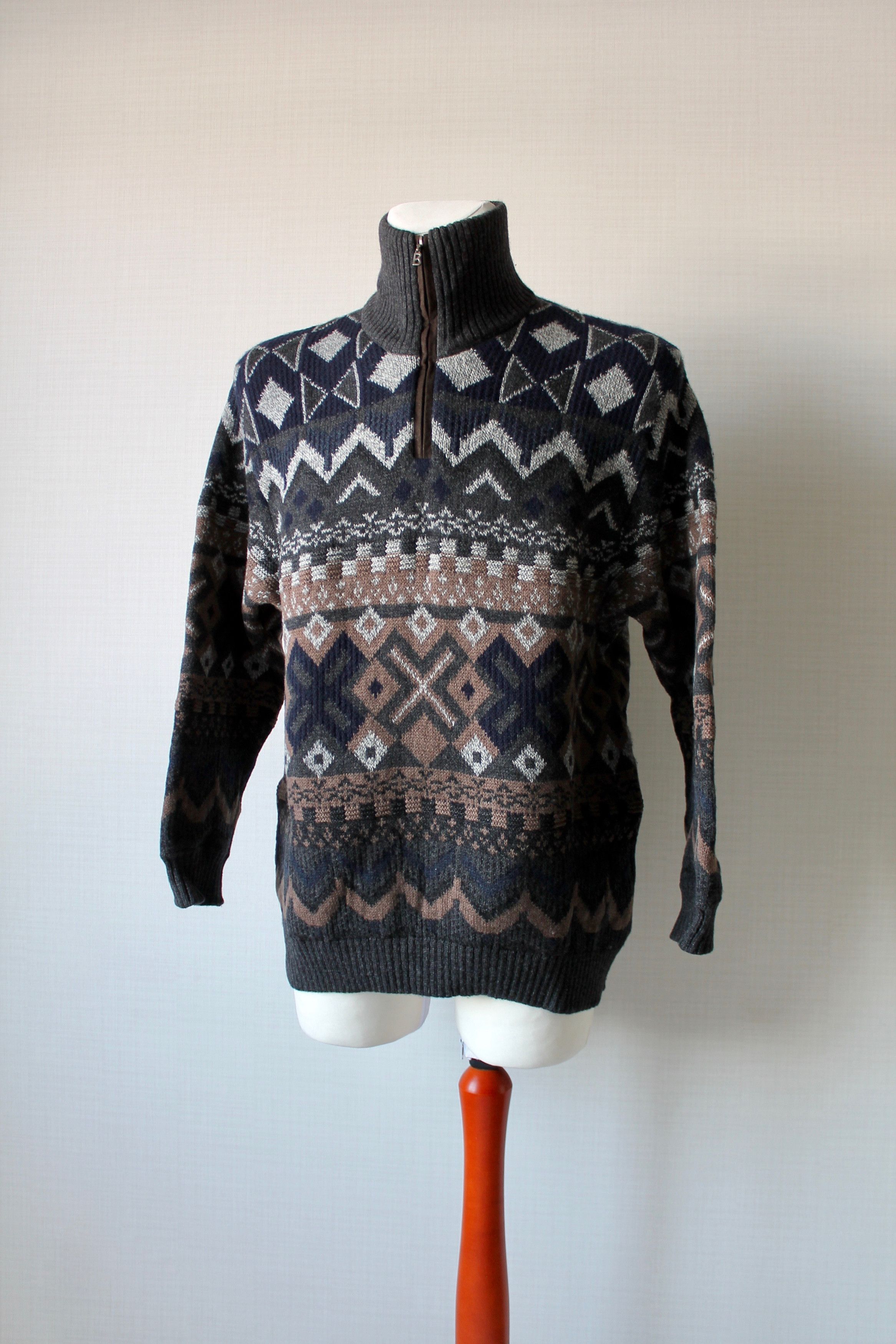 Bogner MICHAEL BOGNER VIntage WOOL WARM SWEATER 1/4 Zip Size US L / EU 52-54 / 3 - 1 Thumbnail