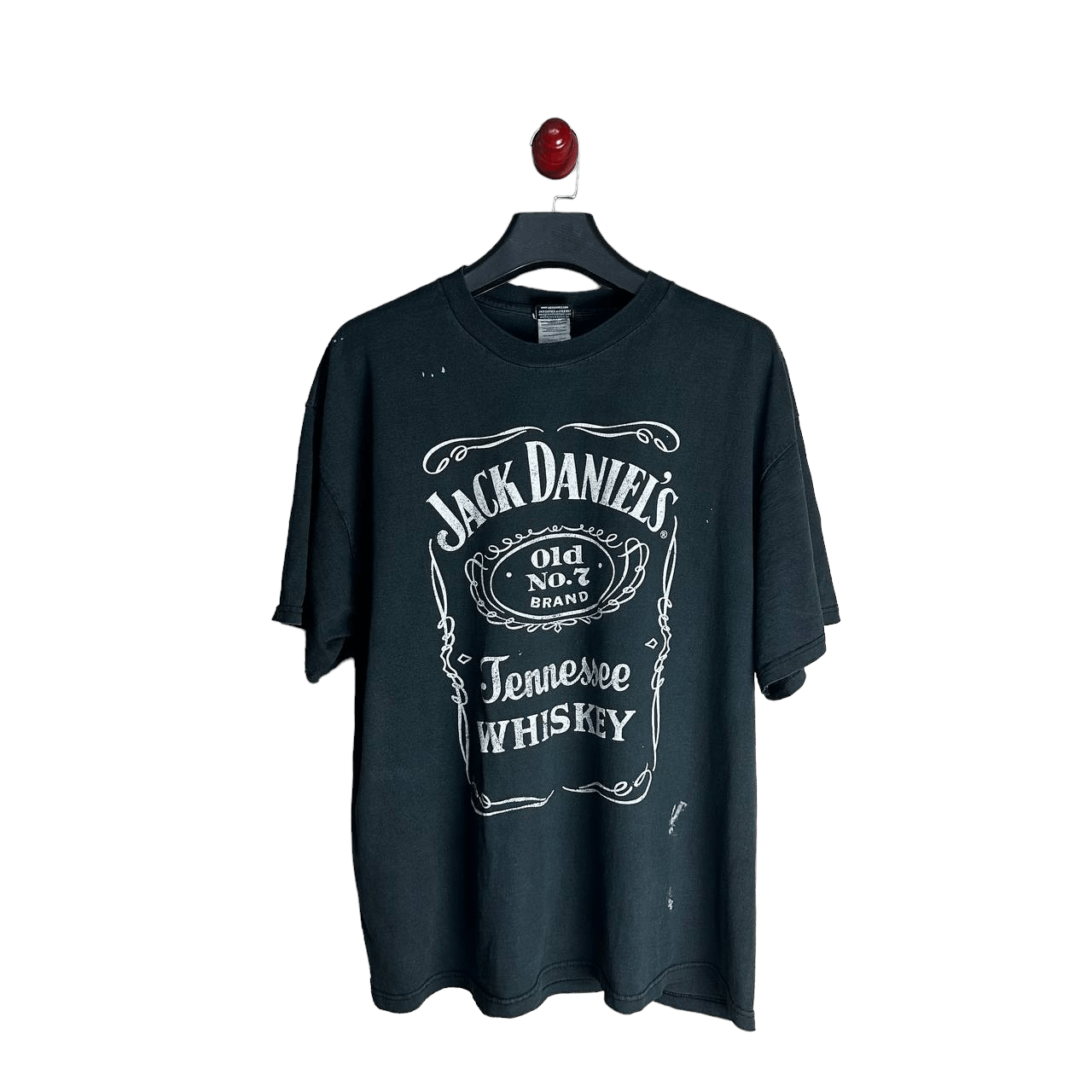 image of Jack Daniels x Vintage Jack Daniel’S Distressed Perfect Faded T-Shirt in Black, Men's (Size XL)