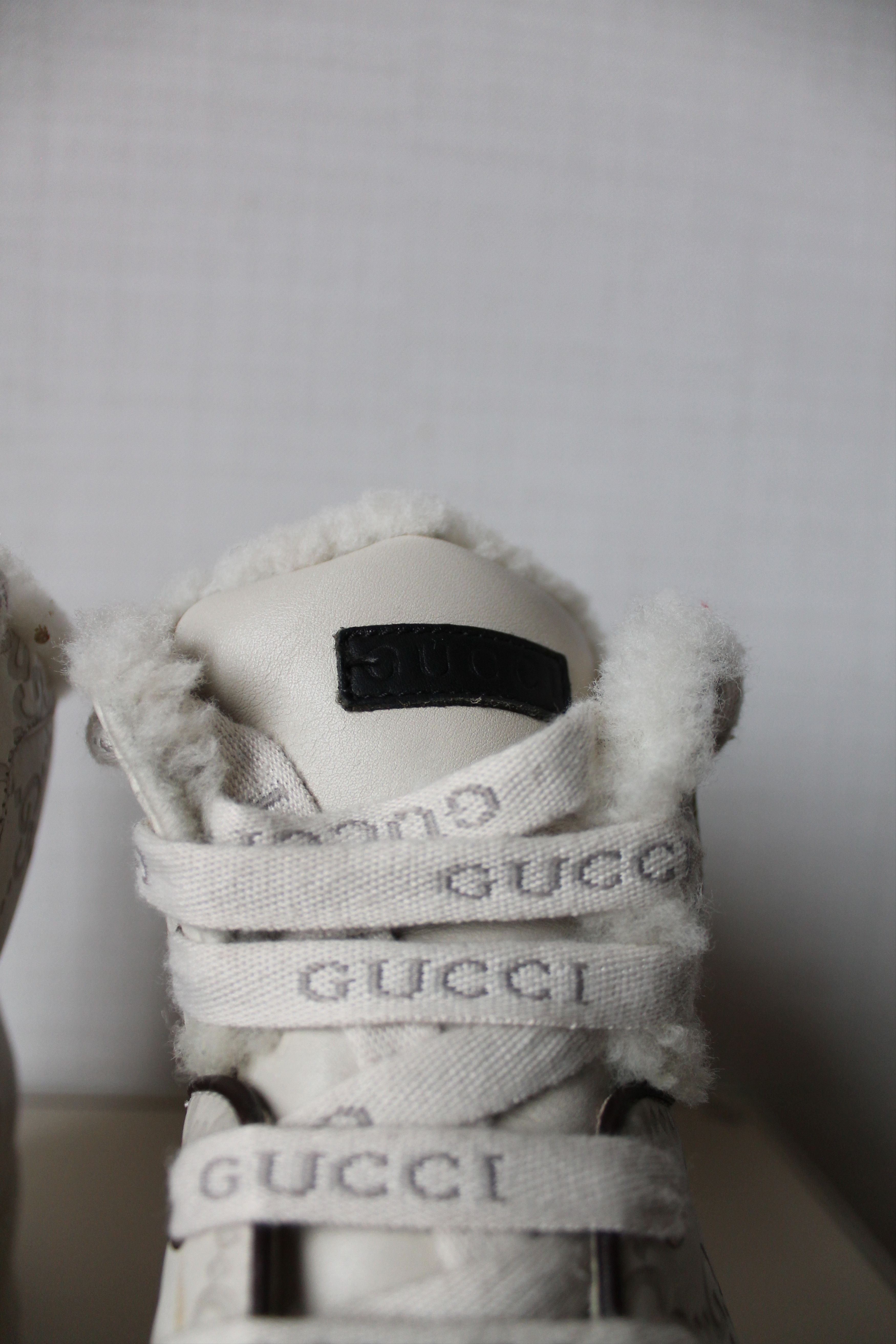 Gucci GUCCI Ivory GG monogram high top sneakers leather Size US 6.5 / EU 39-40 - 5 Thumbnail
