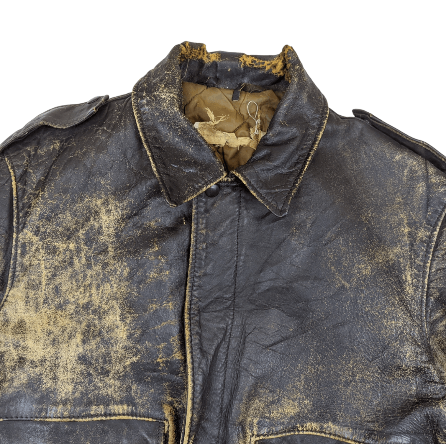Vintage Vintage 30's DISTRESSED Leather Jacket Talon Zipper Size US L / EU 52-54 / 3 - 4 Thumbnail