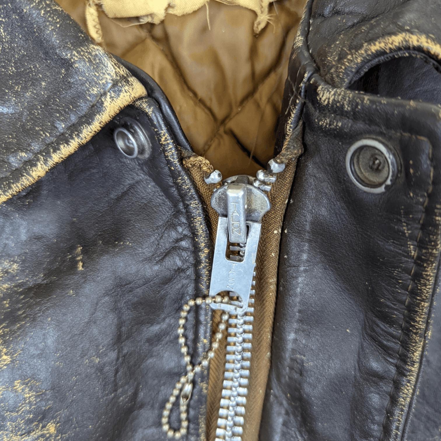 Vintage Vintage 30's DISTRESSED Leather Jacket Talon Zipper Size US L / EU 52-54 / 3 - 11 Thumbnail