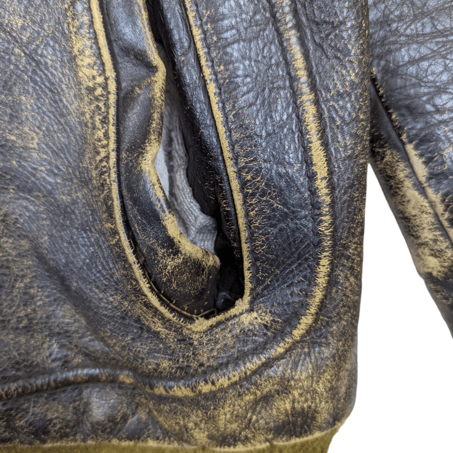Vintage Vintage 30's DISTRESSED Leather Jacket Talon Zipper Size US L / EU 52-54 / 3 - 12 Thumbnail