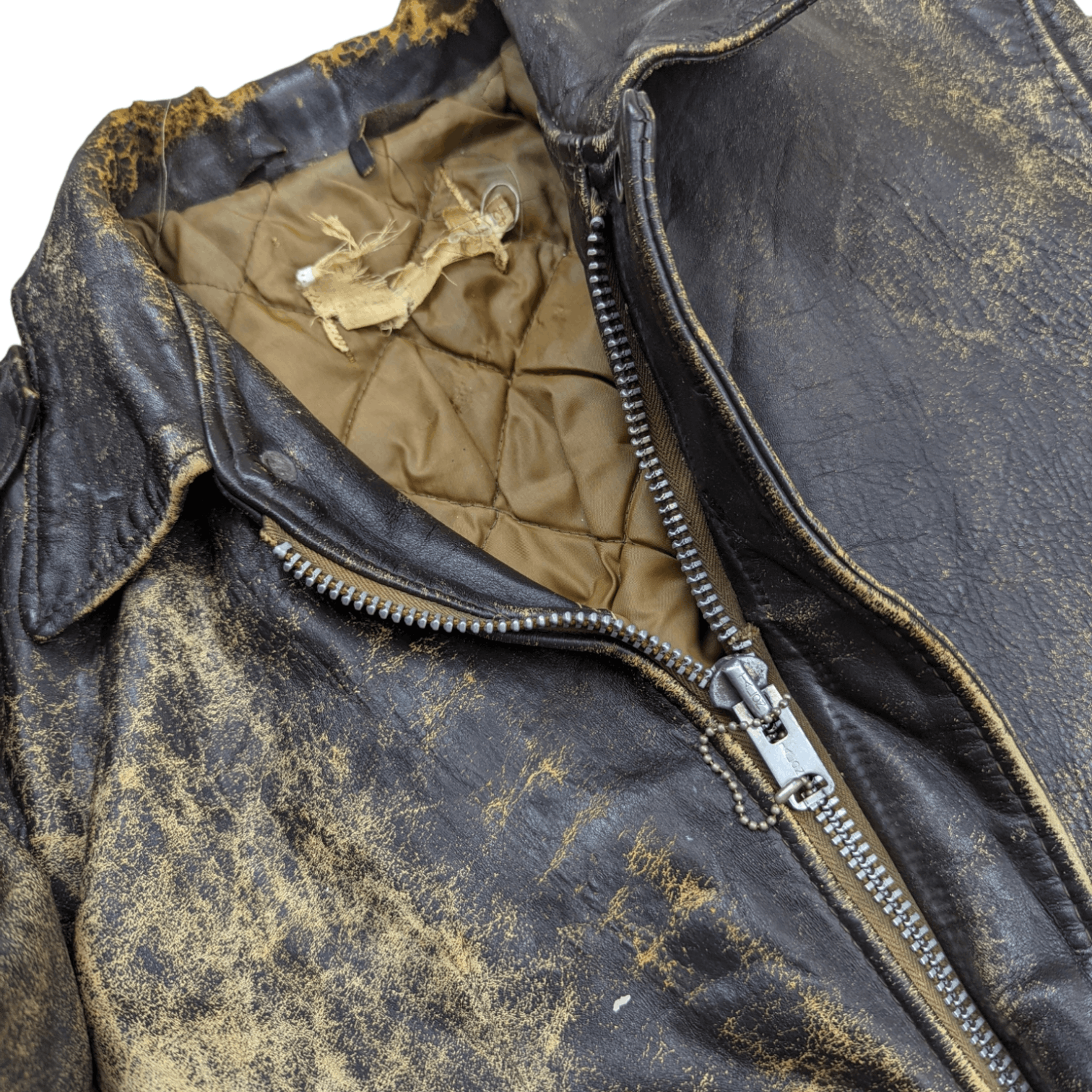 Vintage Vintage 30's DISTRESSED Leather Jacket Talon Zipper Size US L / EU 52-54 / 3 - 13 Thumbnail
