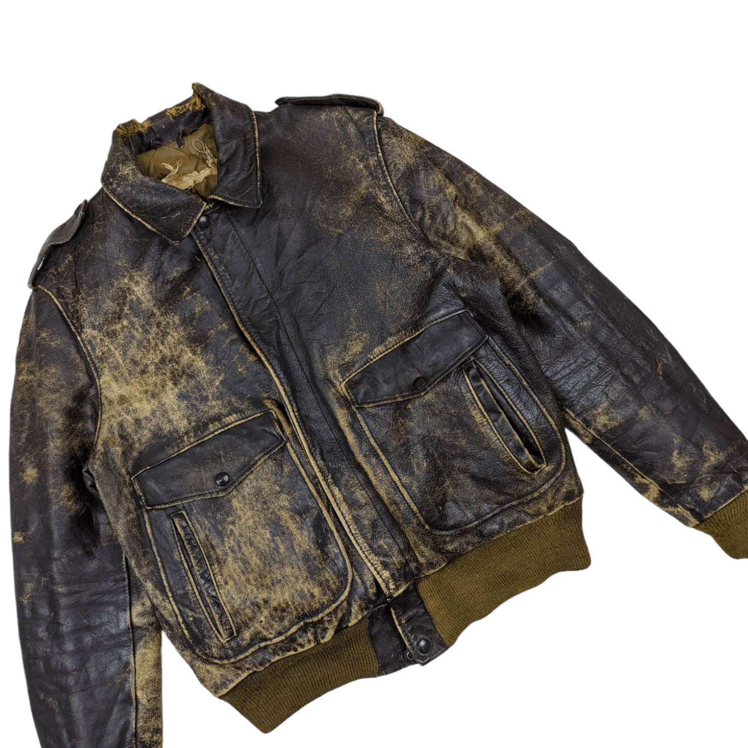 Vintage Vintage 30's DISTRESSED Leather Jacket Talon Zipper Size US L / EU 52-54 / 3 - 3 Thumbnail