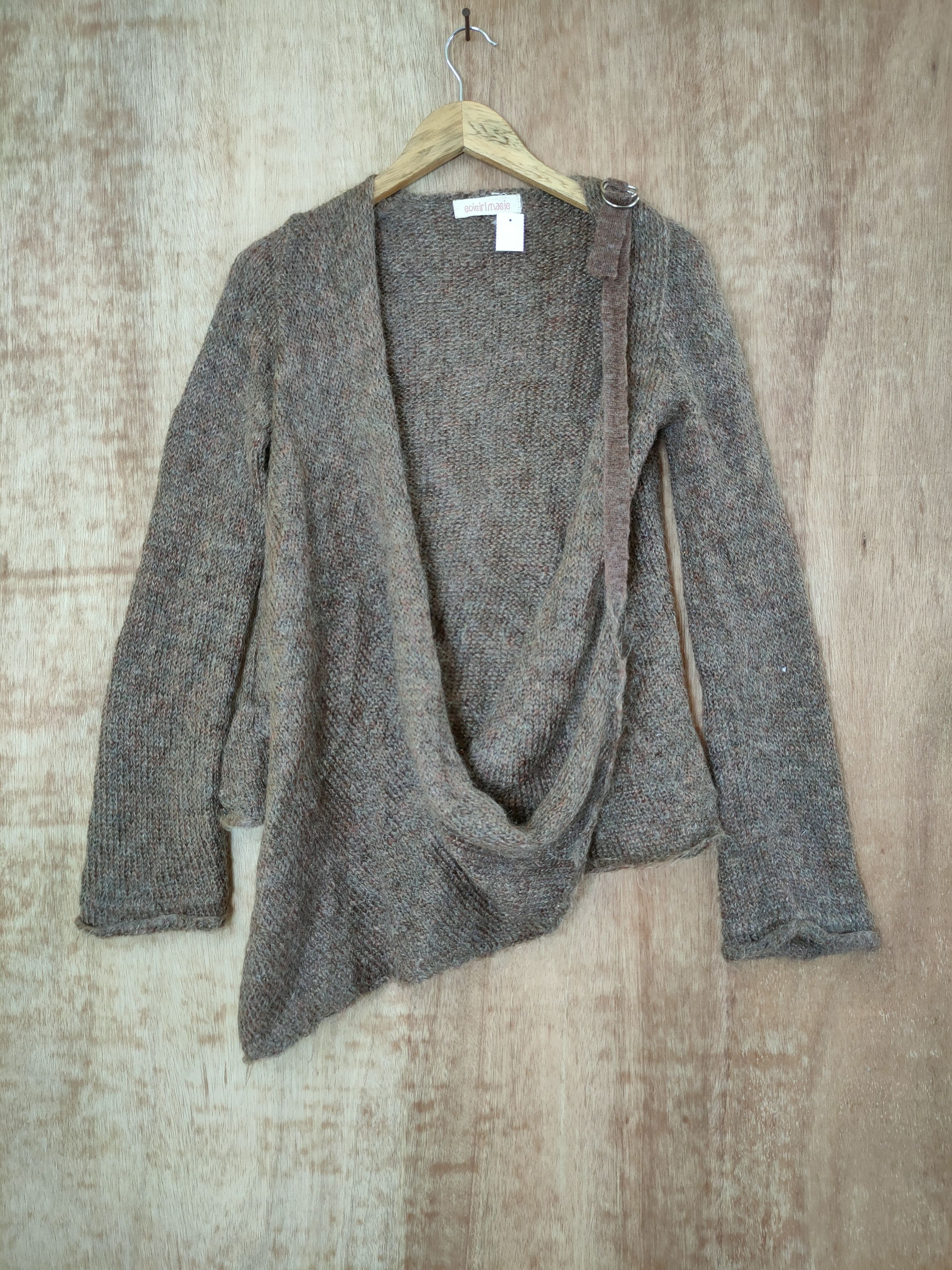 Aran Isles Knitwear DL Coigirl Magie mohair brown cardigan thin winter #46-437 Size US S / EU 44-46 / 1 - 1 Thumbnail