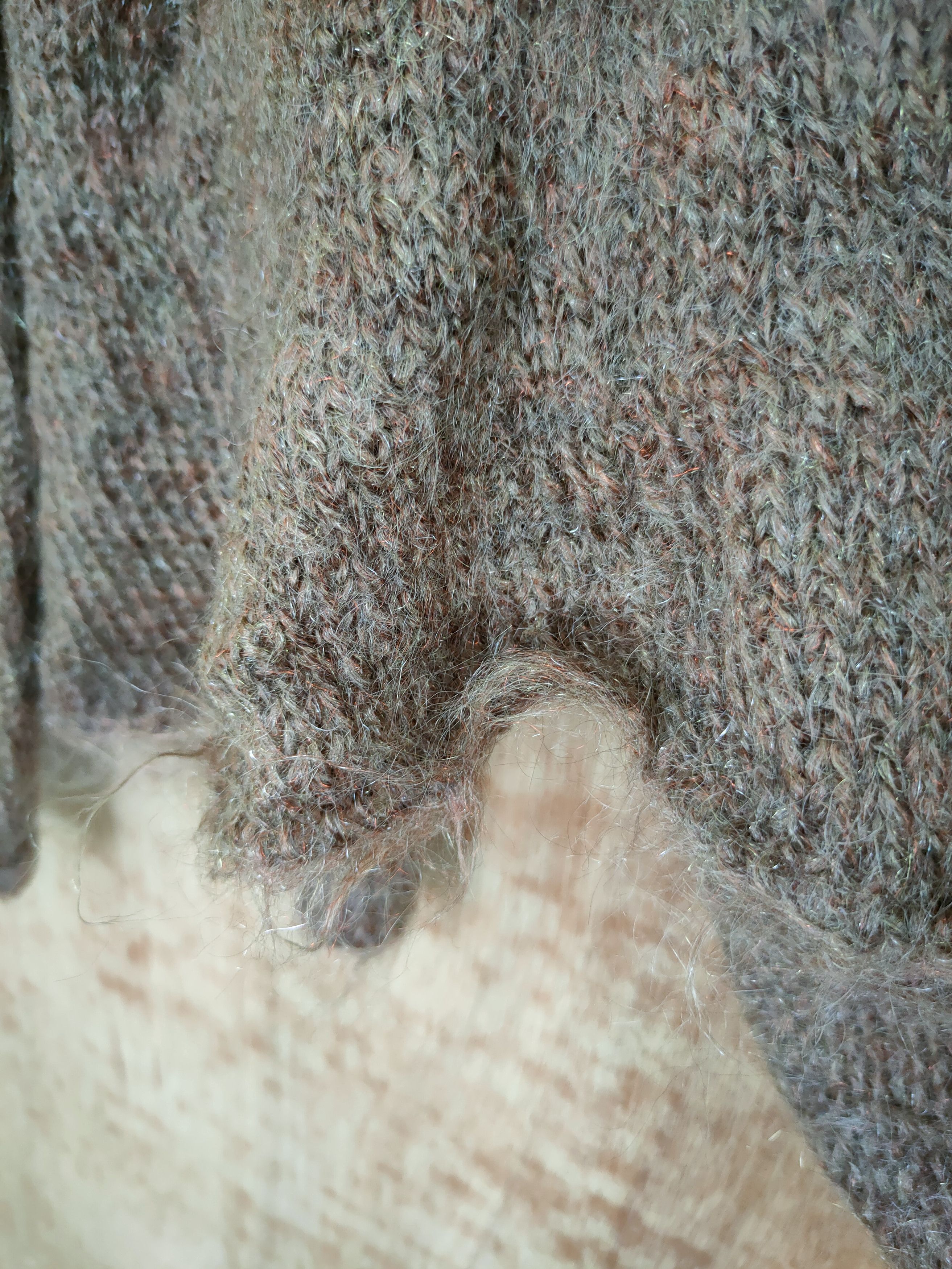 Aran Isles Knitwear DL Coigirl Magie mohair brown cardigan thin winter #46-437 Size US S / EU 44-46 / 1 - 13 Thumbnail