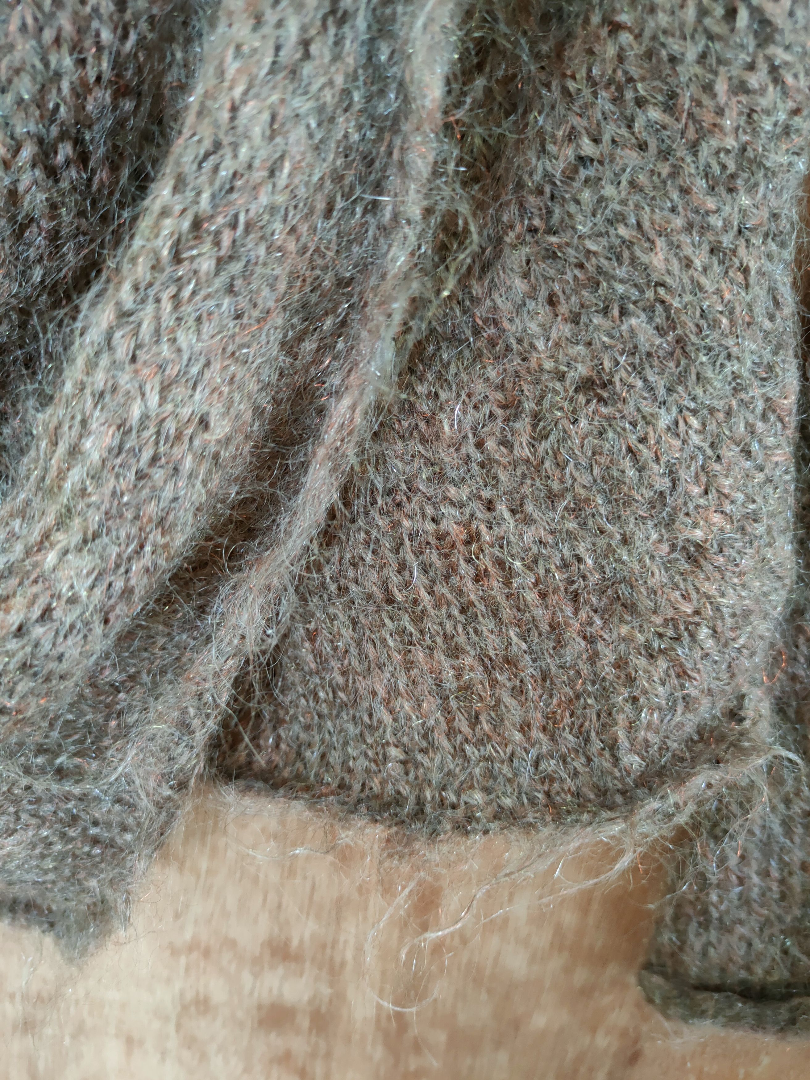 Aran Isles Knitwear DL Coigirl Magie mohair brown cardigan thin winter #46-437 Size US S / EU 44-46 / 1 - 8 Thumbnail