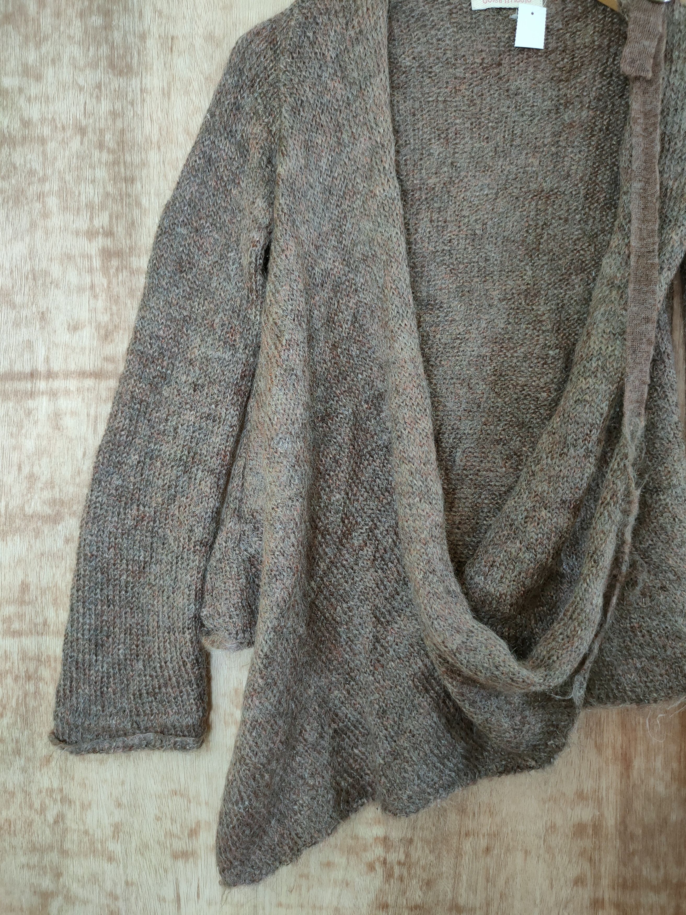 Aran Isles Knitwear DL Coigirl Magie mohair brown cardigan thin winter #46-437 Size US S / EU 44-46 / 1 - 2 Thumbnail